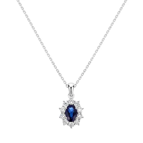 Přívěsok so zafírom a diamantmi Goddess Elegance