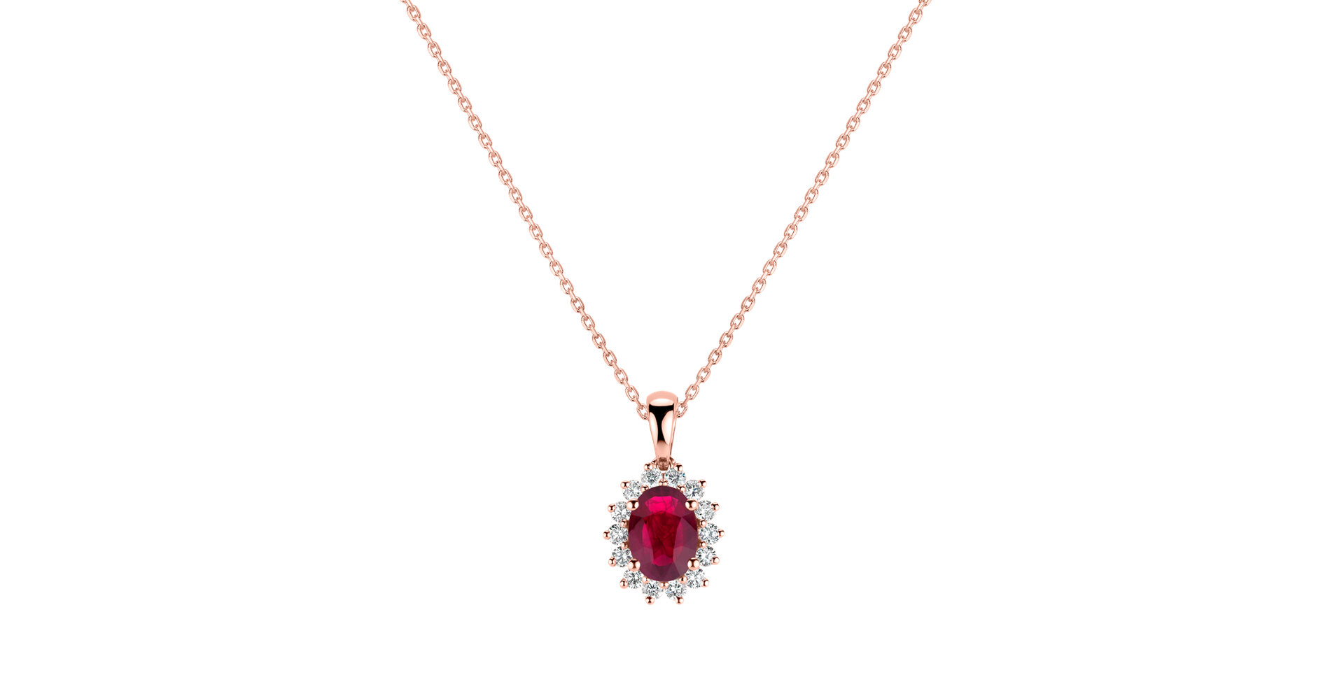 Přívěsok s rubínom a diamantmi Princess Sparkle