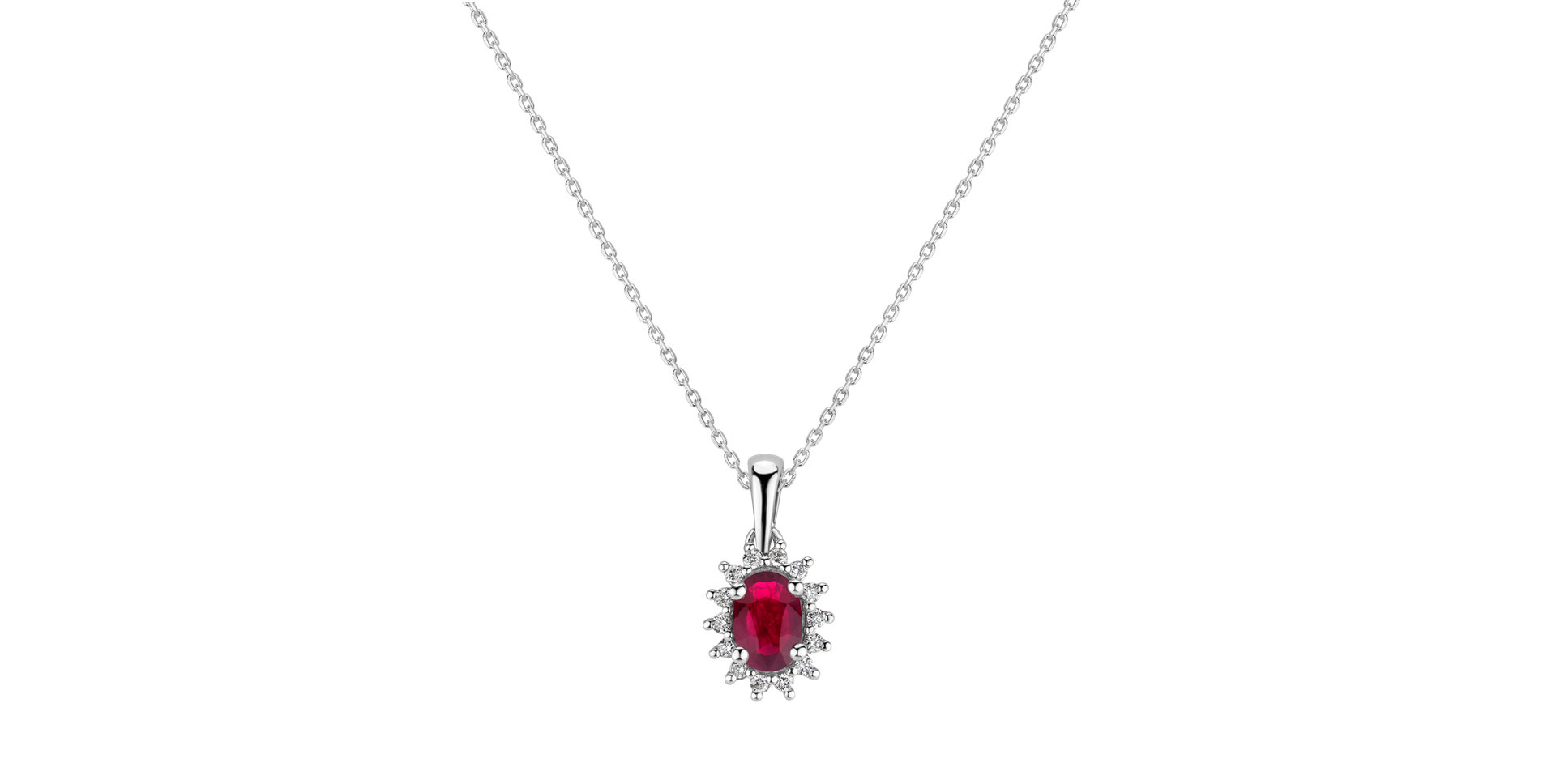 Přívěsok s rubínom a diamantmi Princess Sparkle