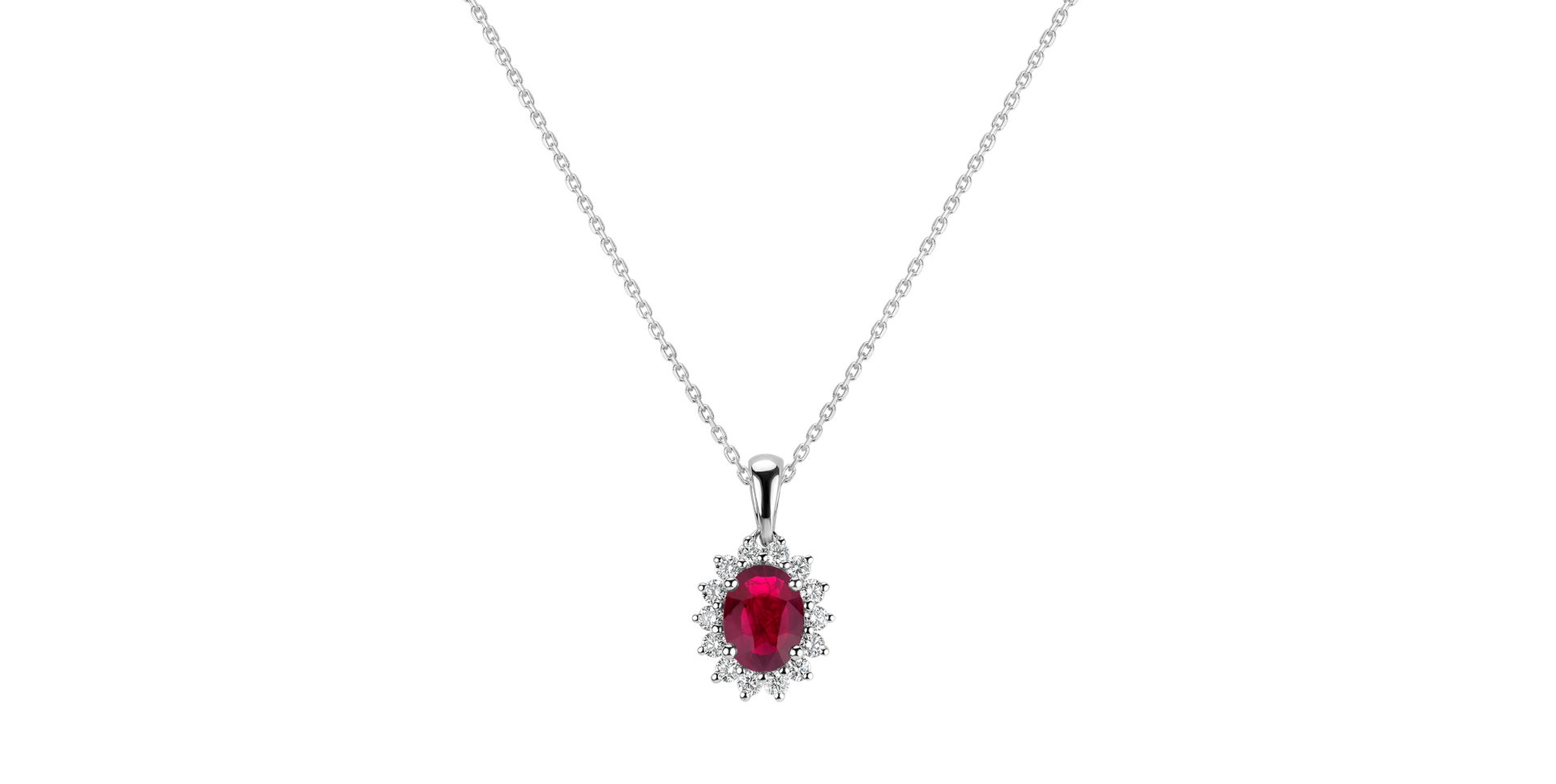 Prívesok s rubínom a diamantmi Princess