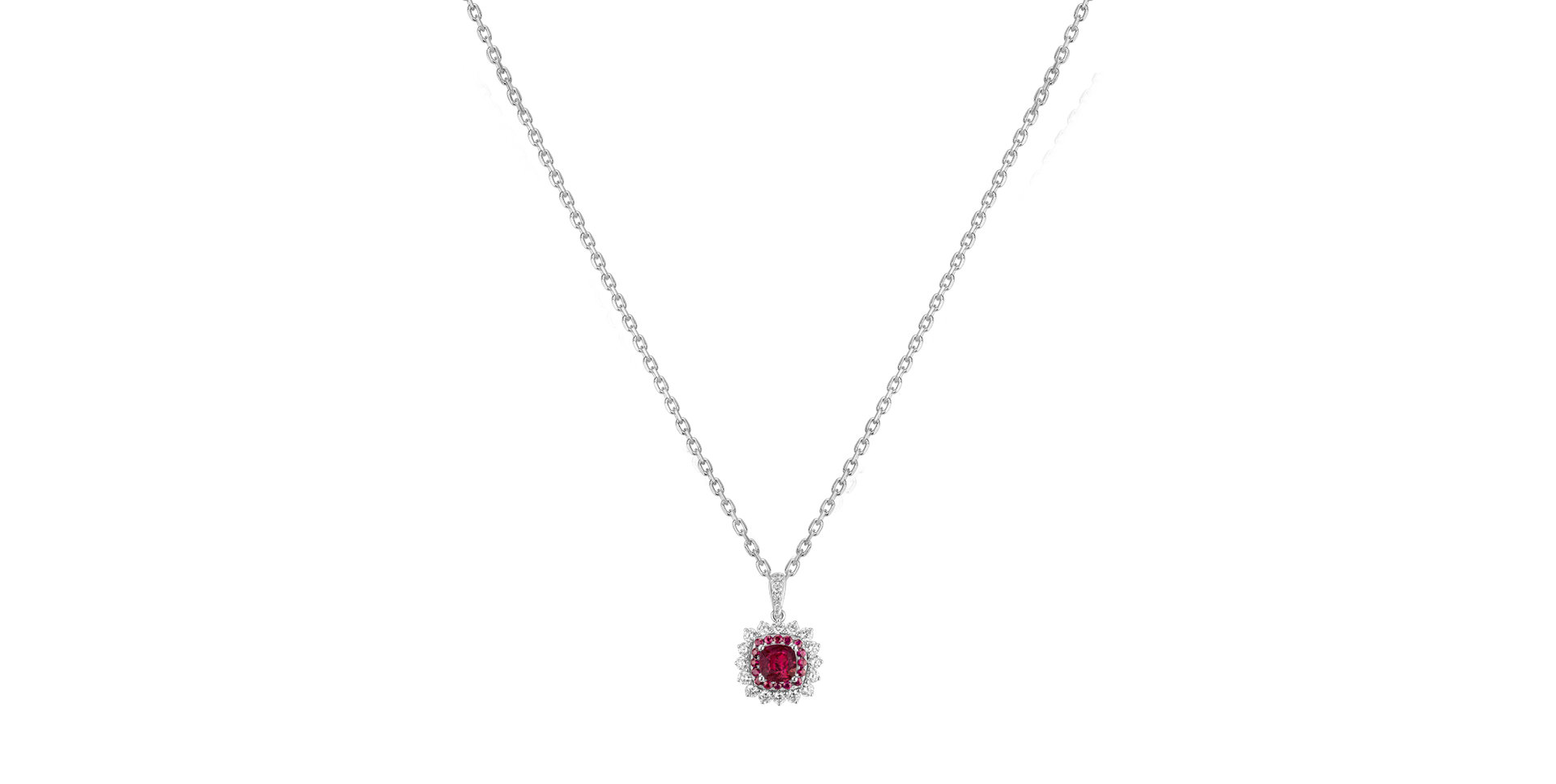 Přívěsok s rubínmi a diamantmi Radiant Shine
