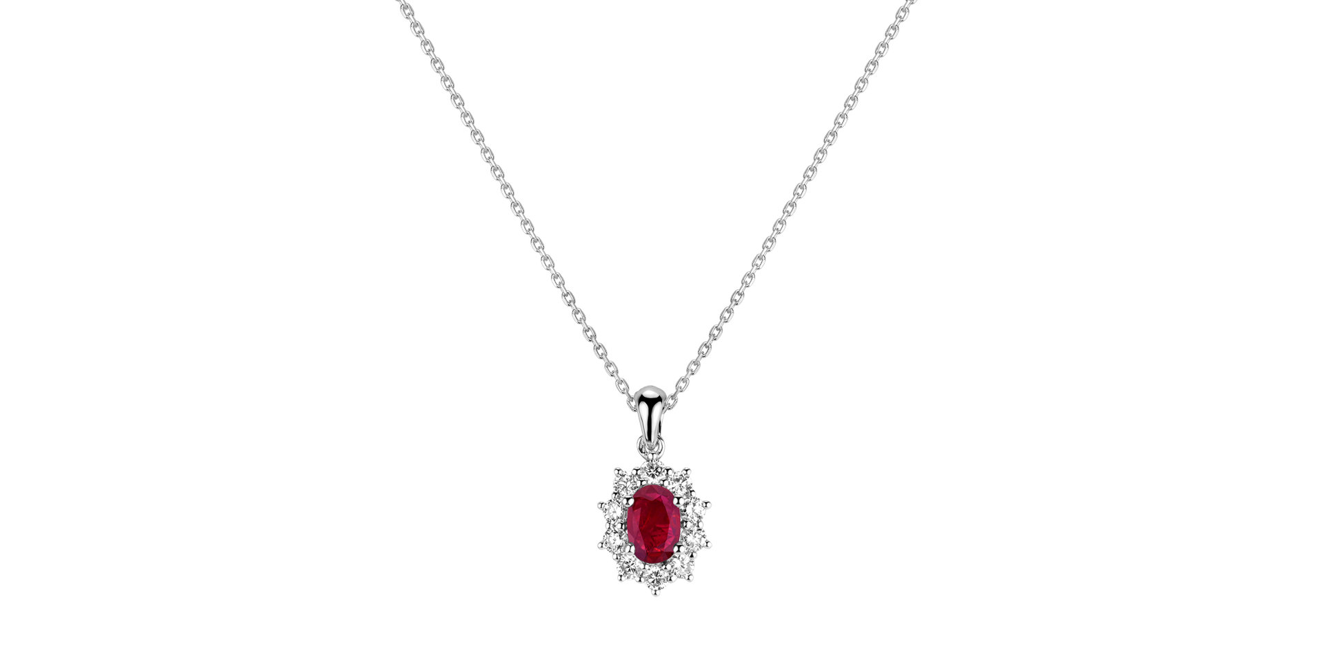 Prívesok s rubínom a diamantmi Princess