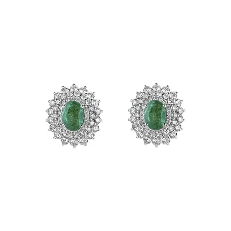 Náušnice so smaragdom a diamantmi Royal Sparkle