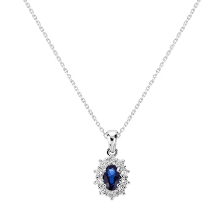 Přívěsok so zafírom a diamantmi Goddess Elegance