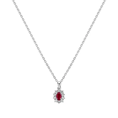 Přívěsok s rubínom a diamantmi Goddess Elegance