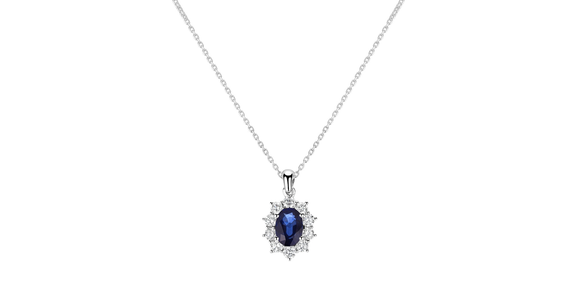 Přívěsok so zafírom a diamantmi Goddess Elegance