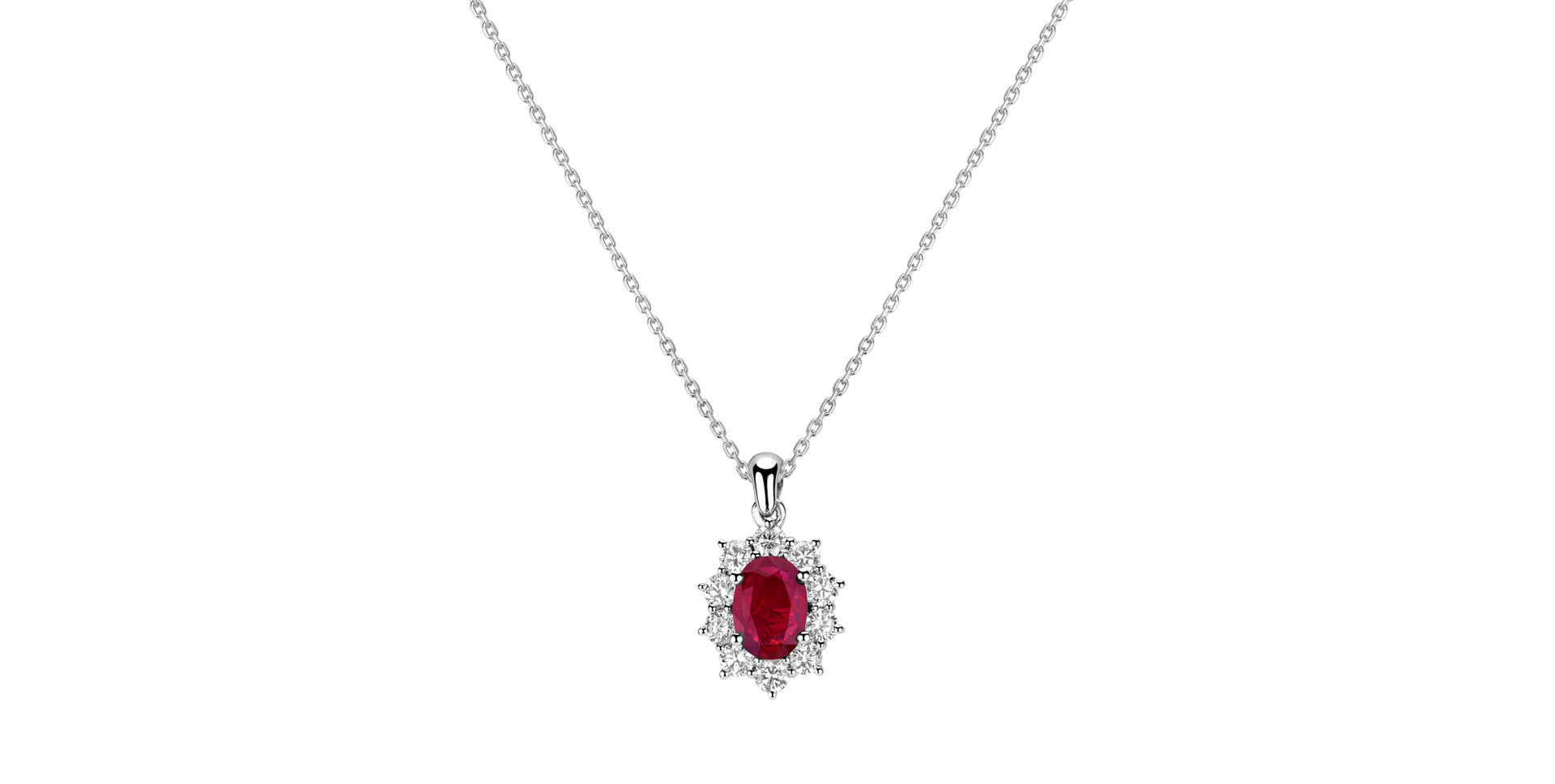 Přívěsok s rubínom a diamantmi Goddess Elegance