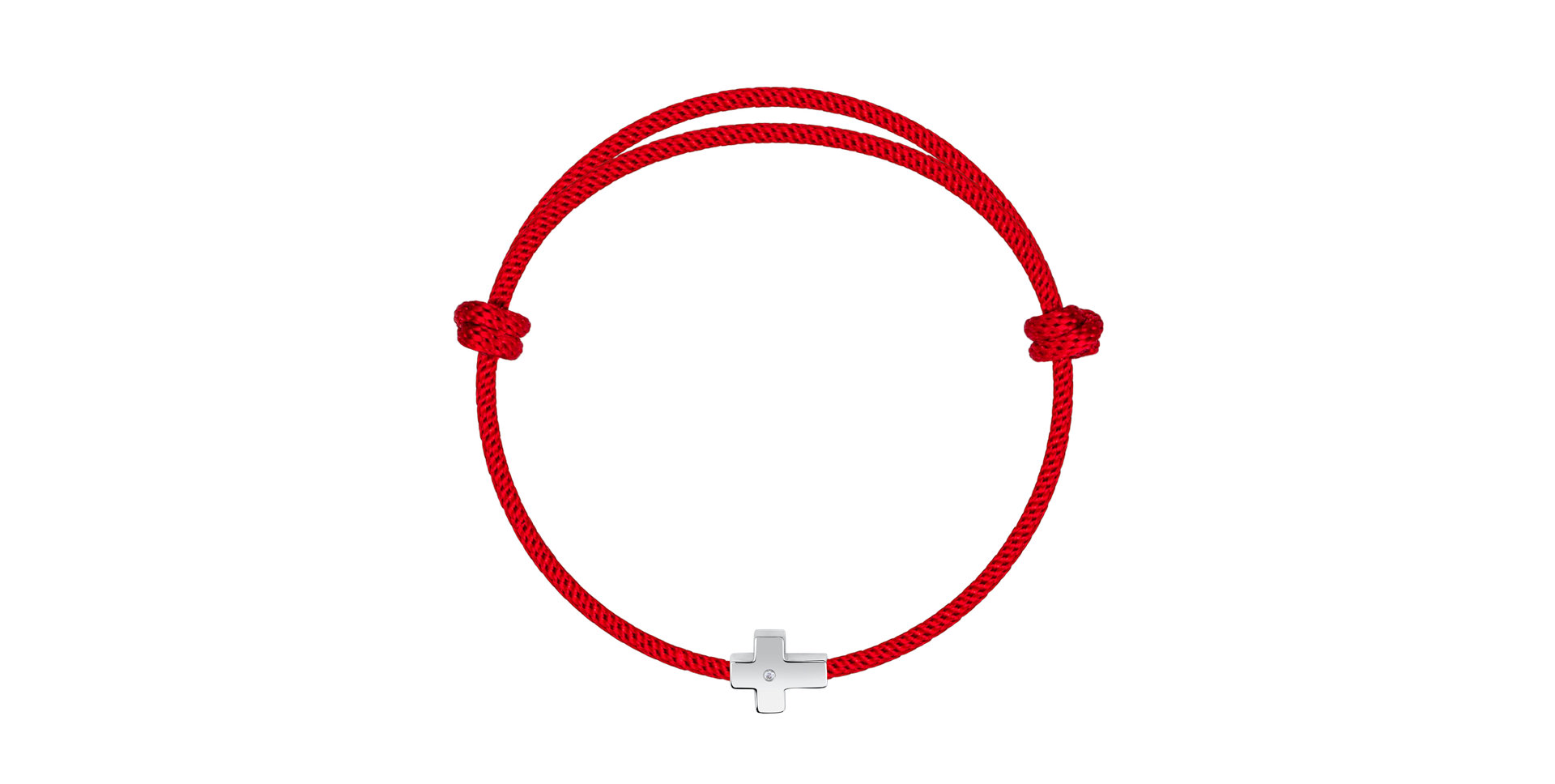 Diamantový náramok so šnúrkou Red Cross