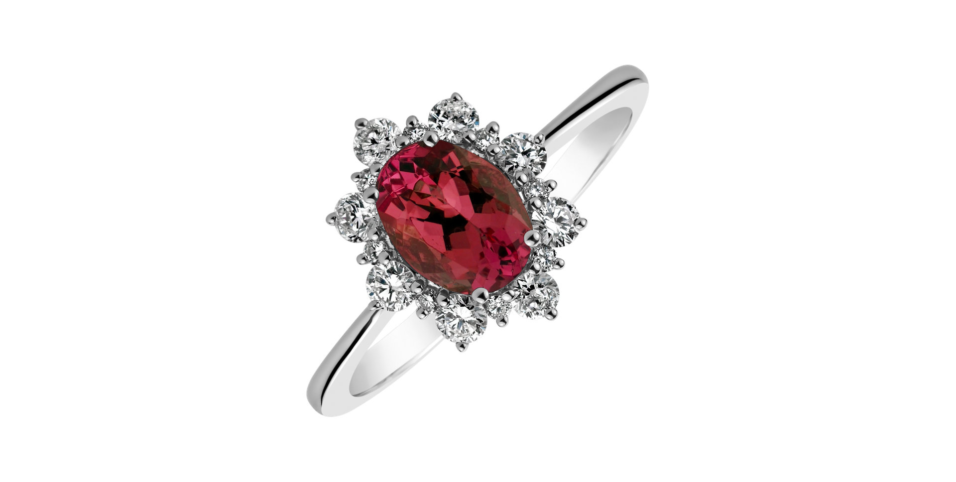 Prsteň s diamantmi a rubínom Princess