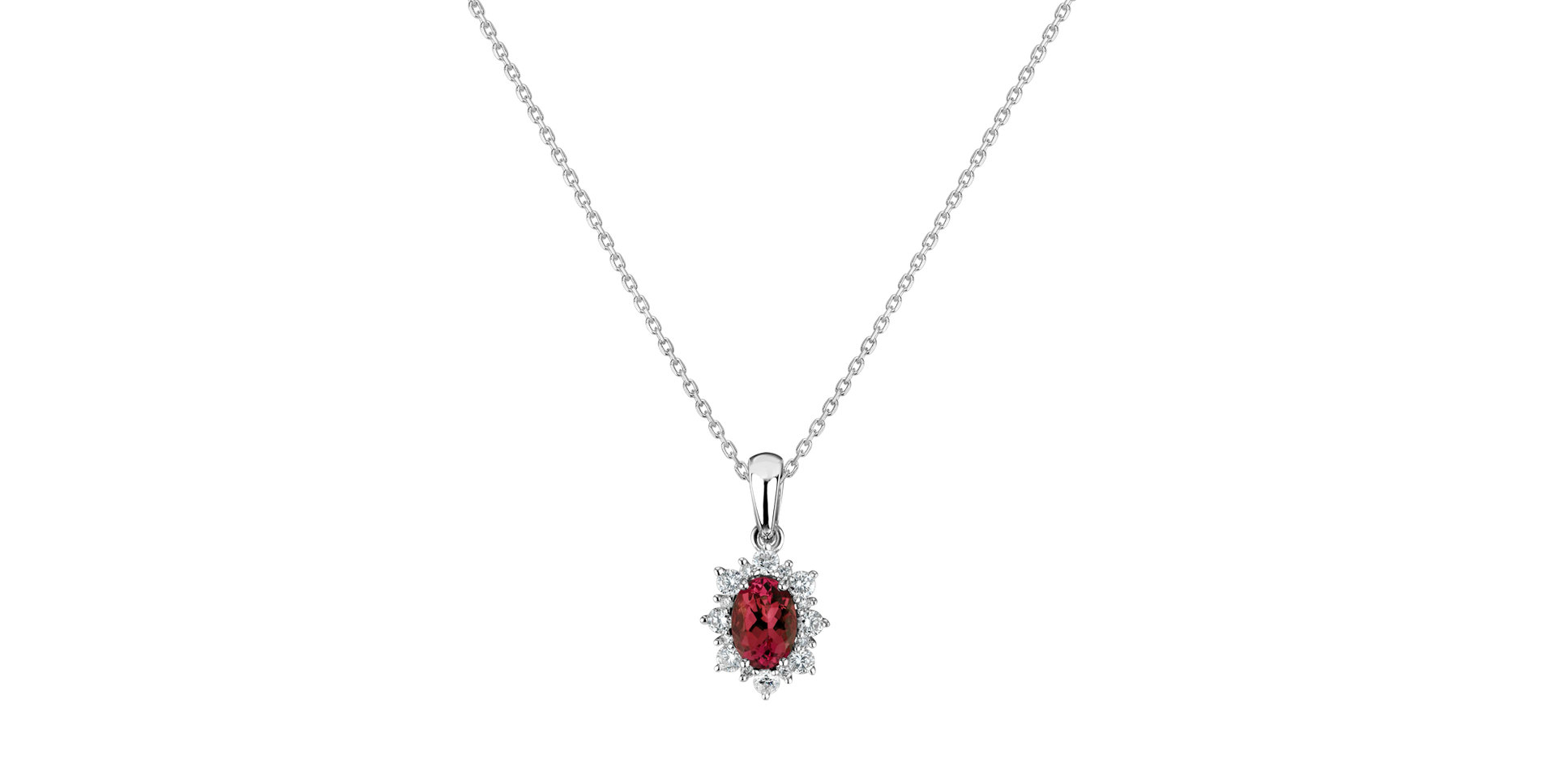 Prívesok s rubínom a diamantmi Princess
