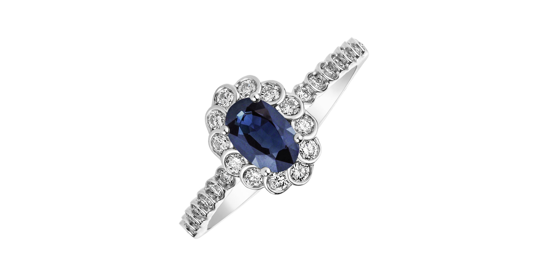 Prsteň s diamantmi a zafírom Glamour Princess