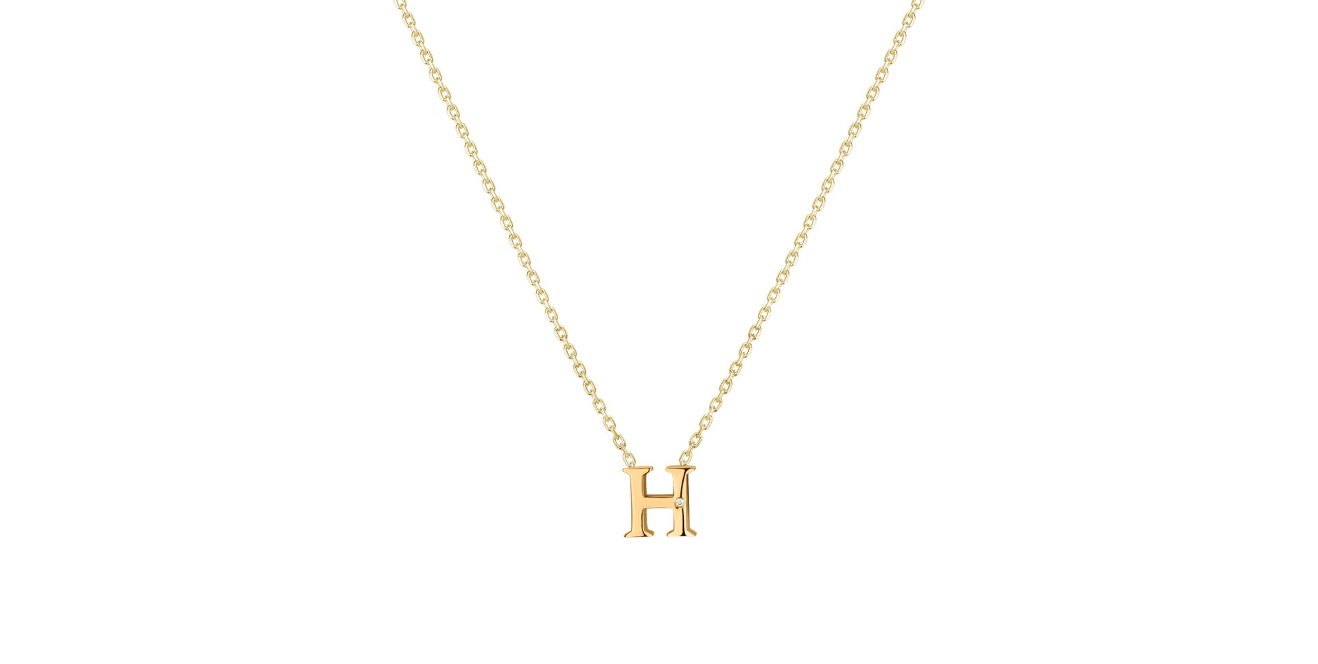 Náhrdelník s diamantom Flat Line H