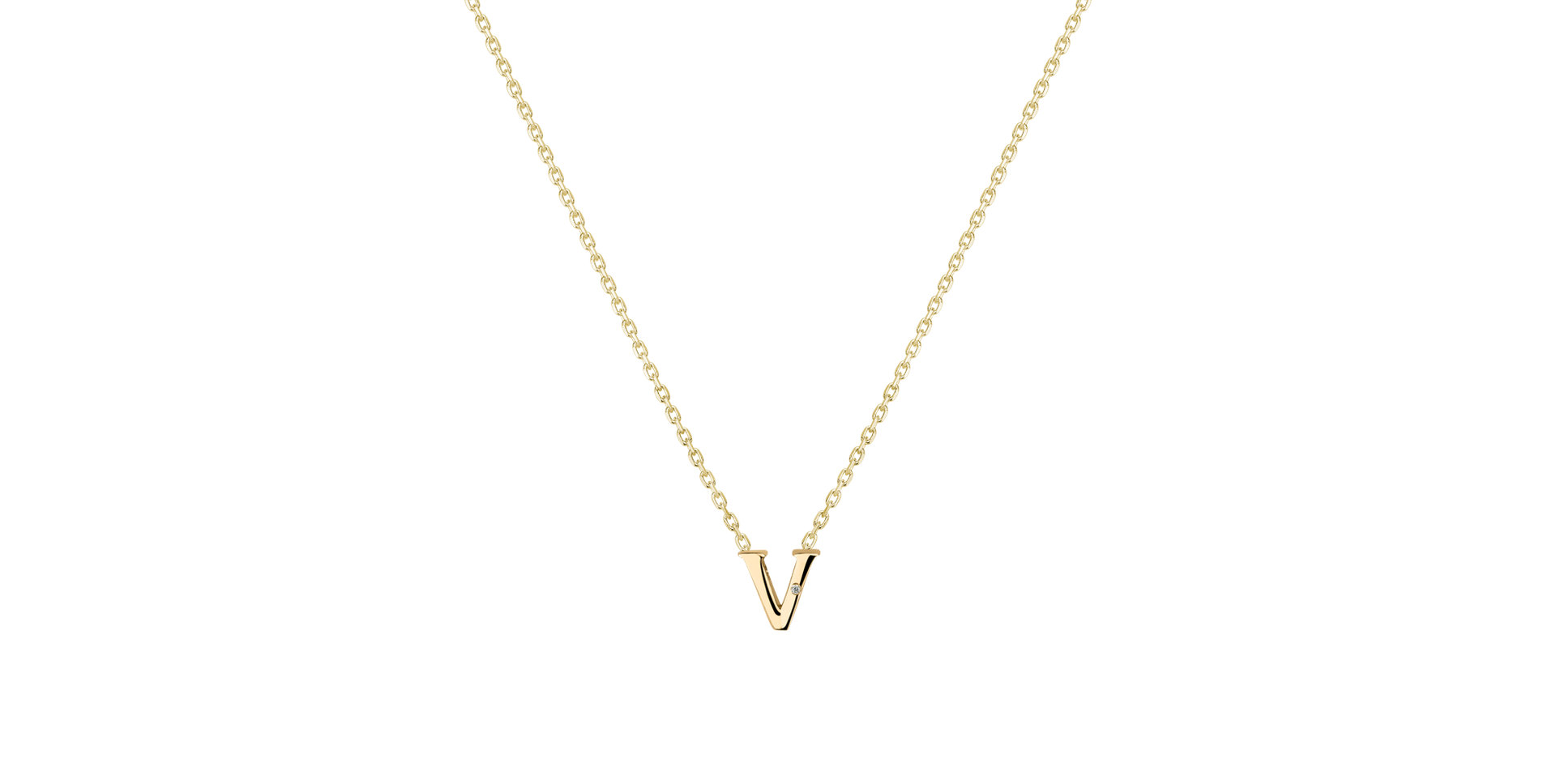Náhrdelník s diamantom Flat Line V