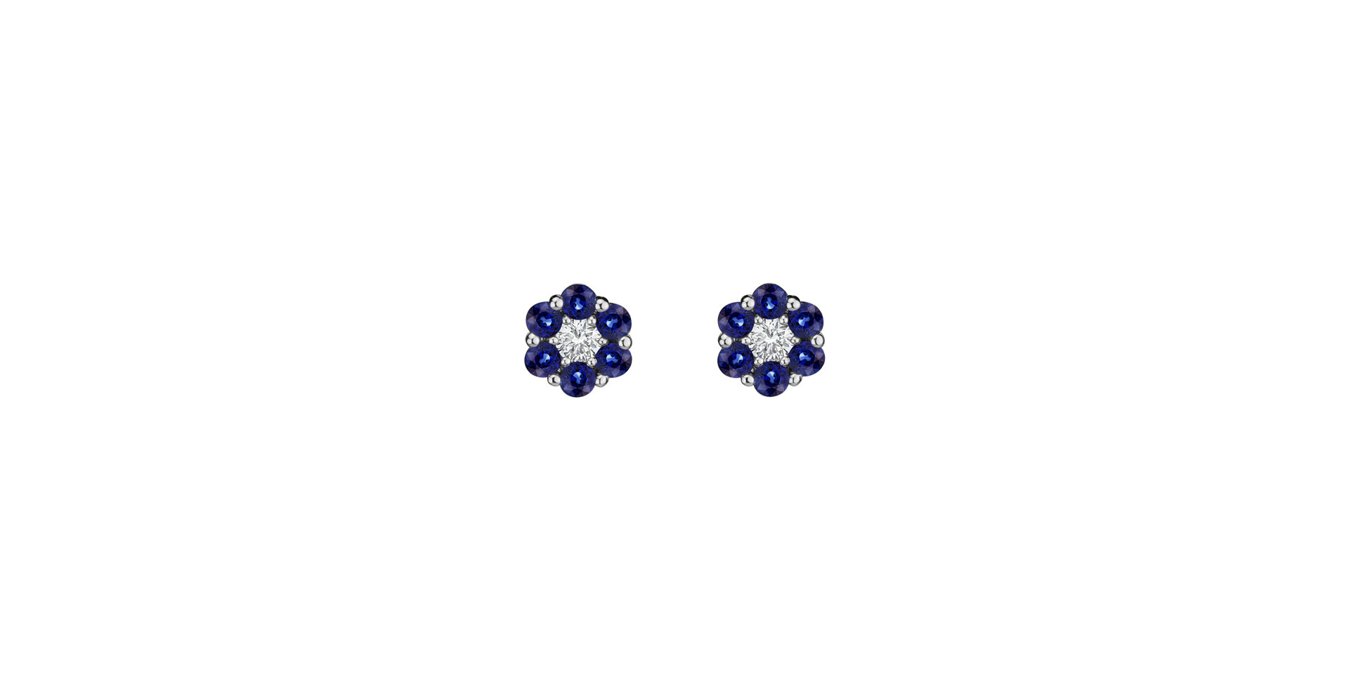 Náušnice s diamantom a zafírmi Shiny Constellation
