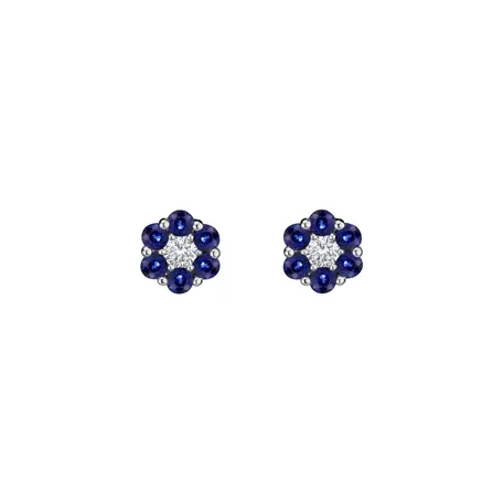 Náušnice s diamantom a zafírmi Shiny Constellation