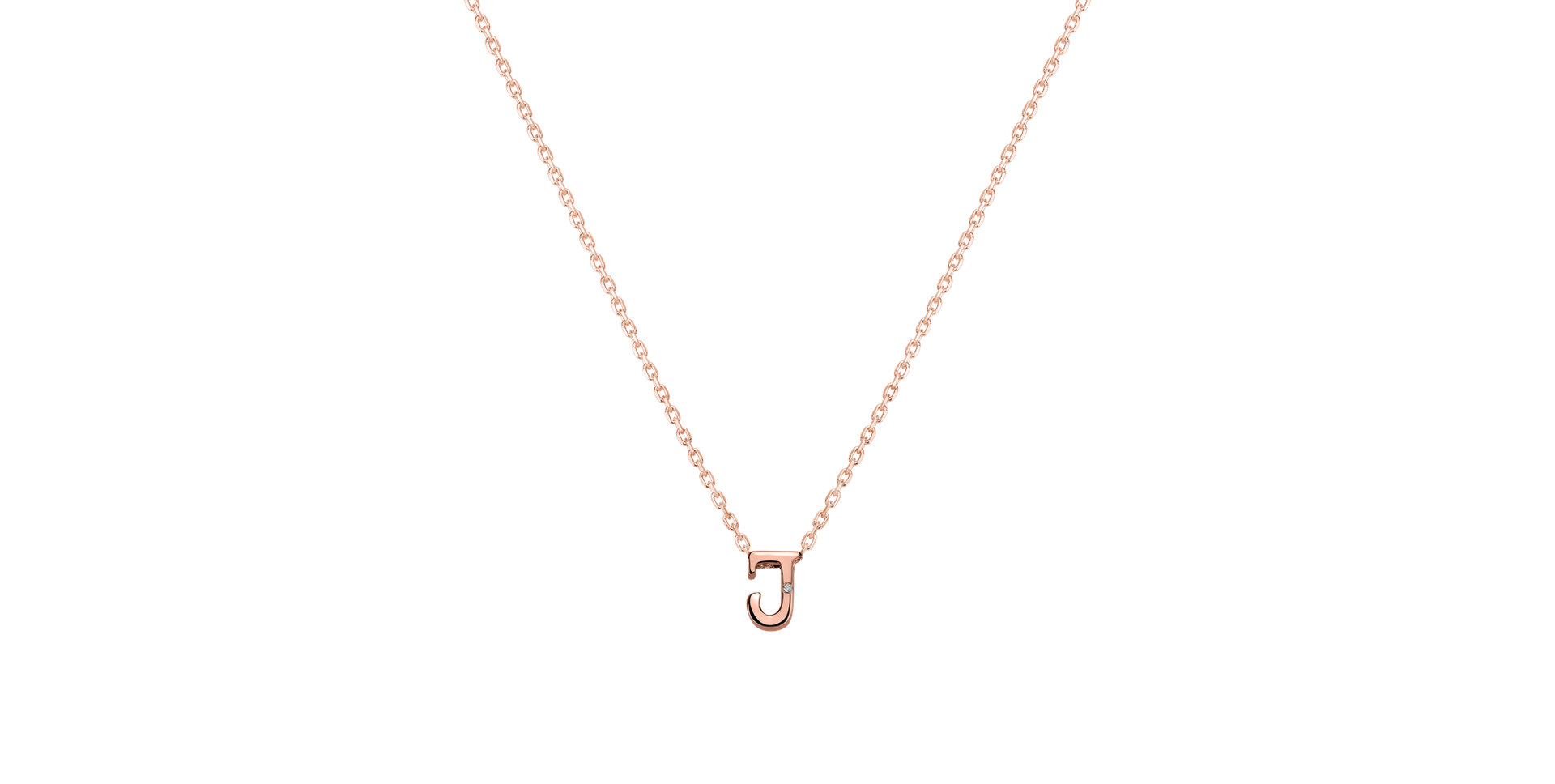 Náhrdelník s diamantom Flat Line J