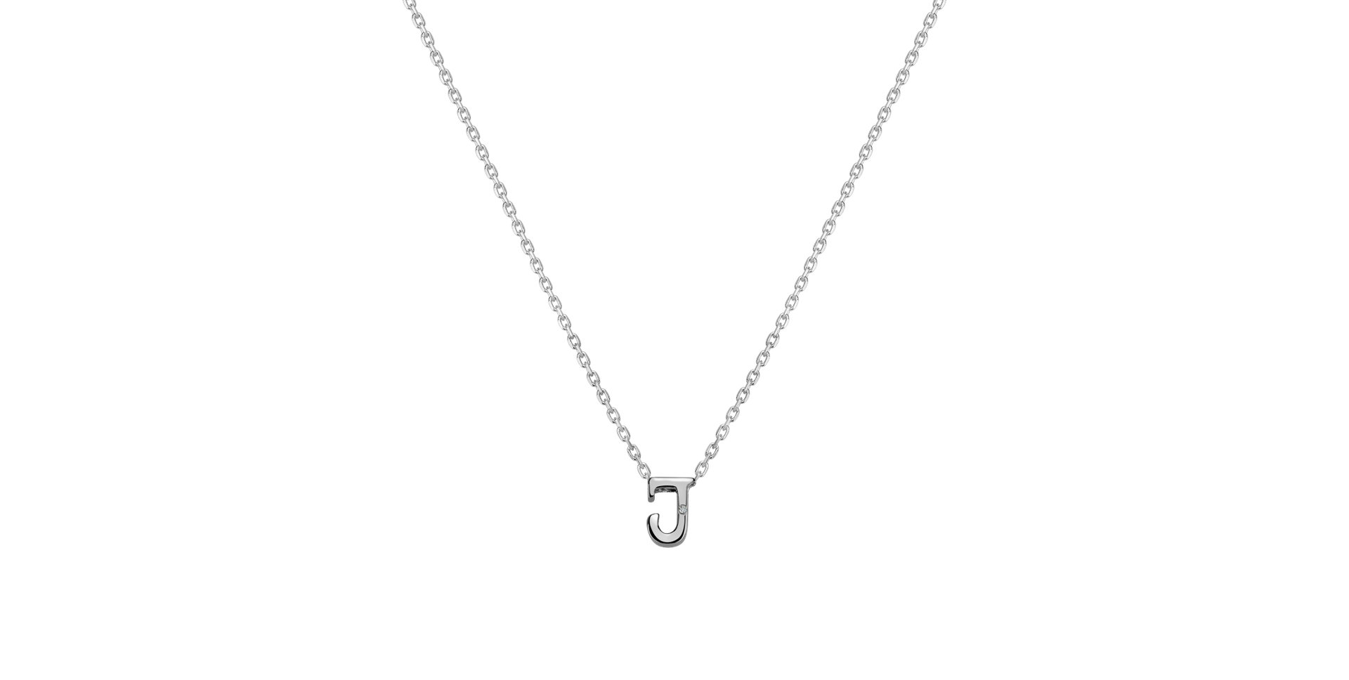 Náhrdelník s diamantom Flat Line J