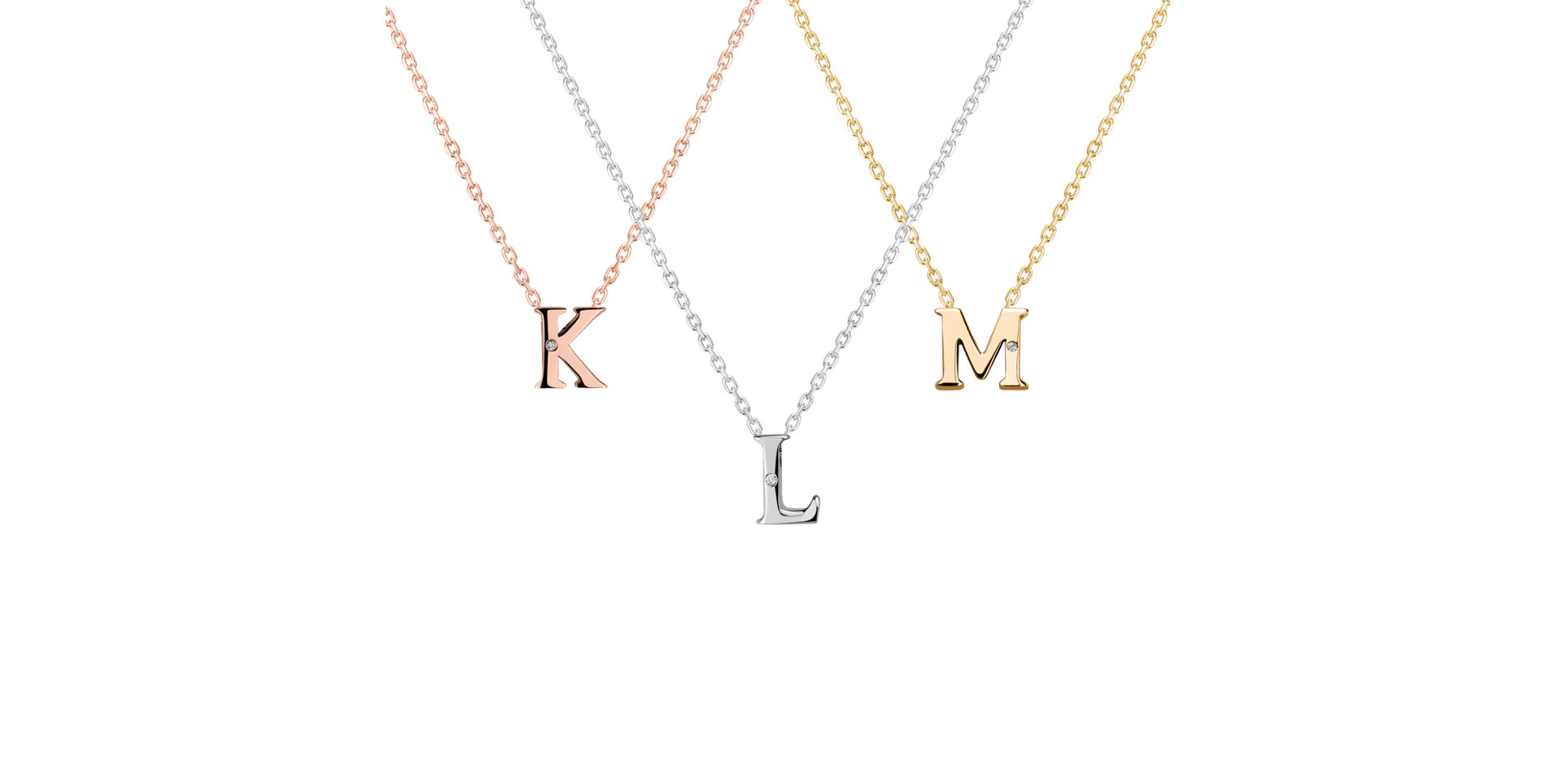 Náhrdelník s diamantom Flat Line K