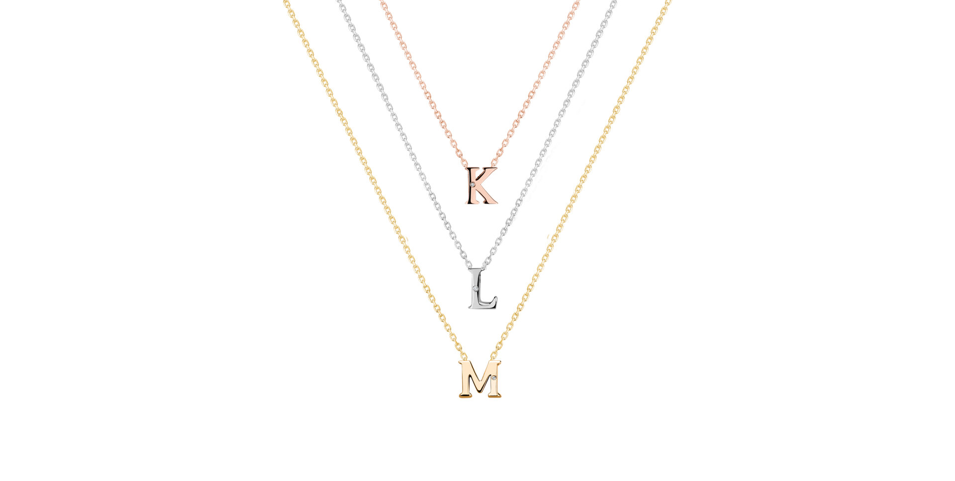Náhrdelník s diamantom Flat Line M
