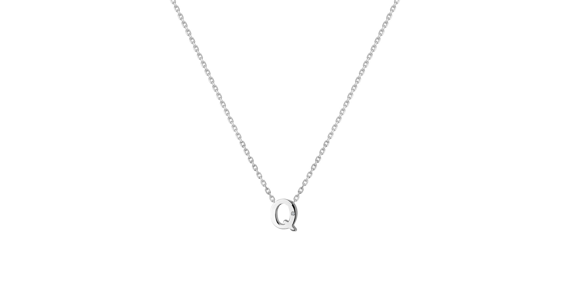 Náhrdelník s diamantom Flat Line Q