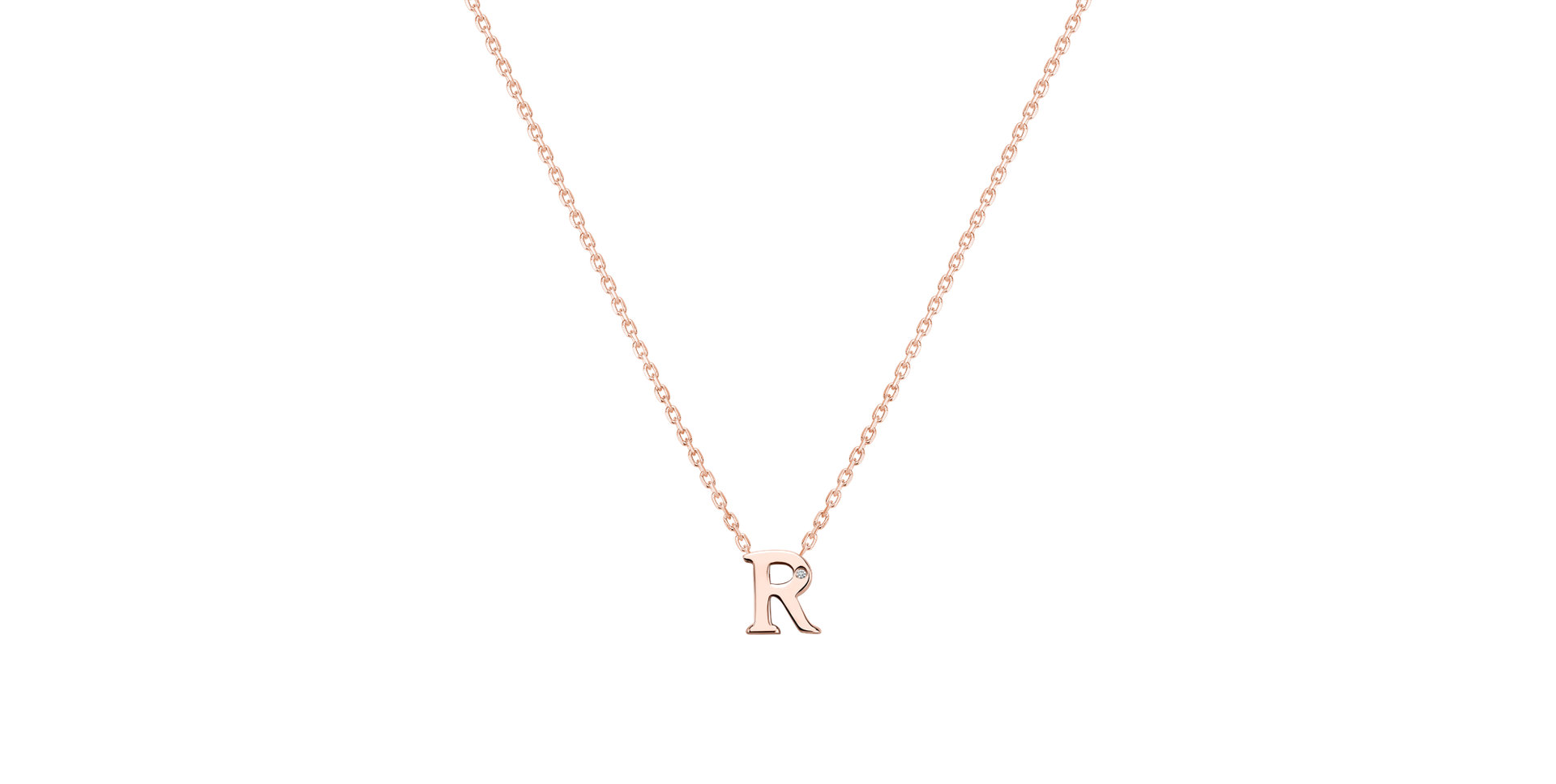 Náhrdelník s diamantom Flat Line R