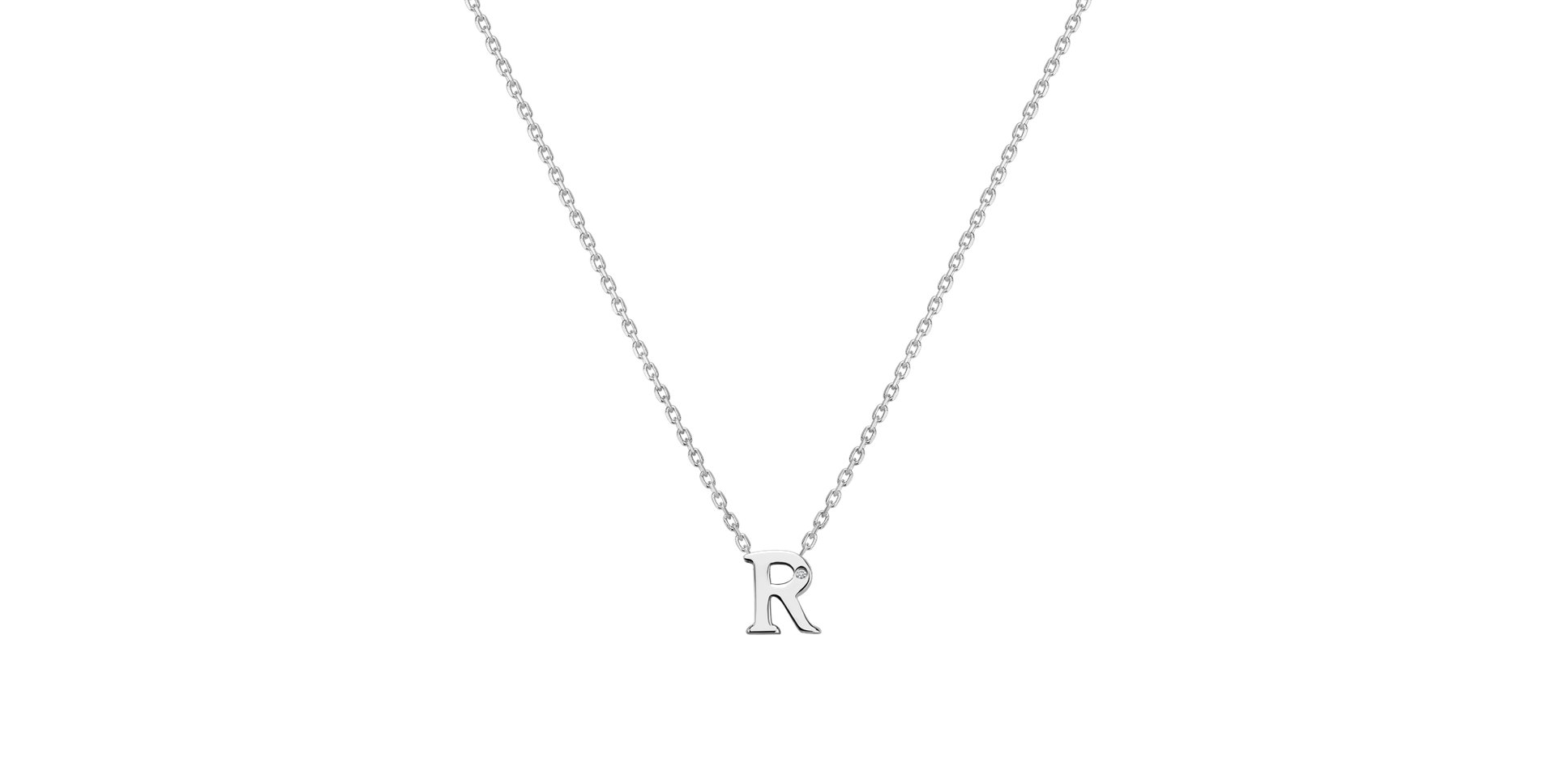 Náhrdelník s diamantom Flat Line R