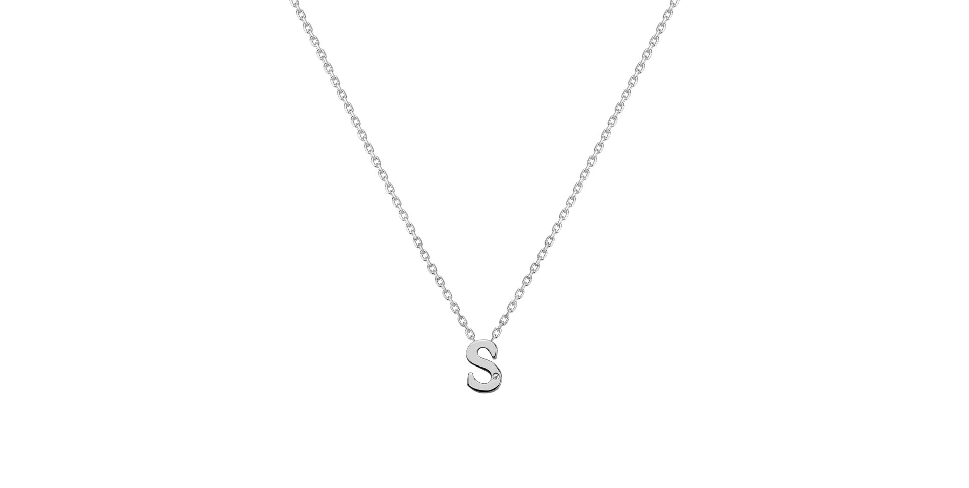 Náhrdelník s diamantom Flat Line S