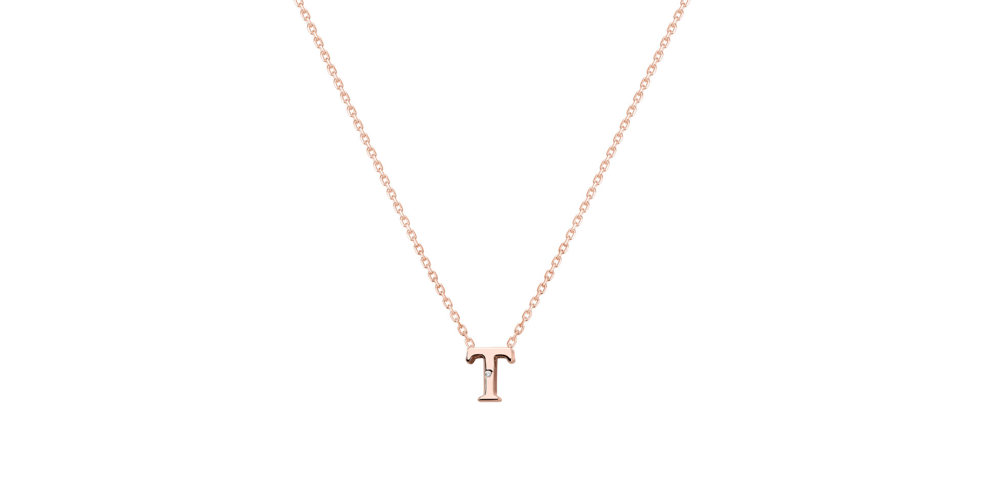 Náhrdelník s diamantom Flat Line T