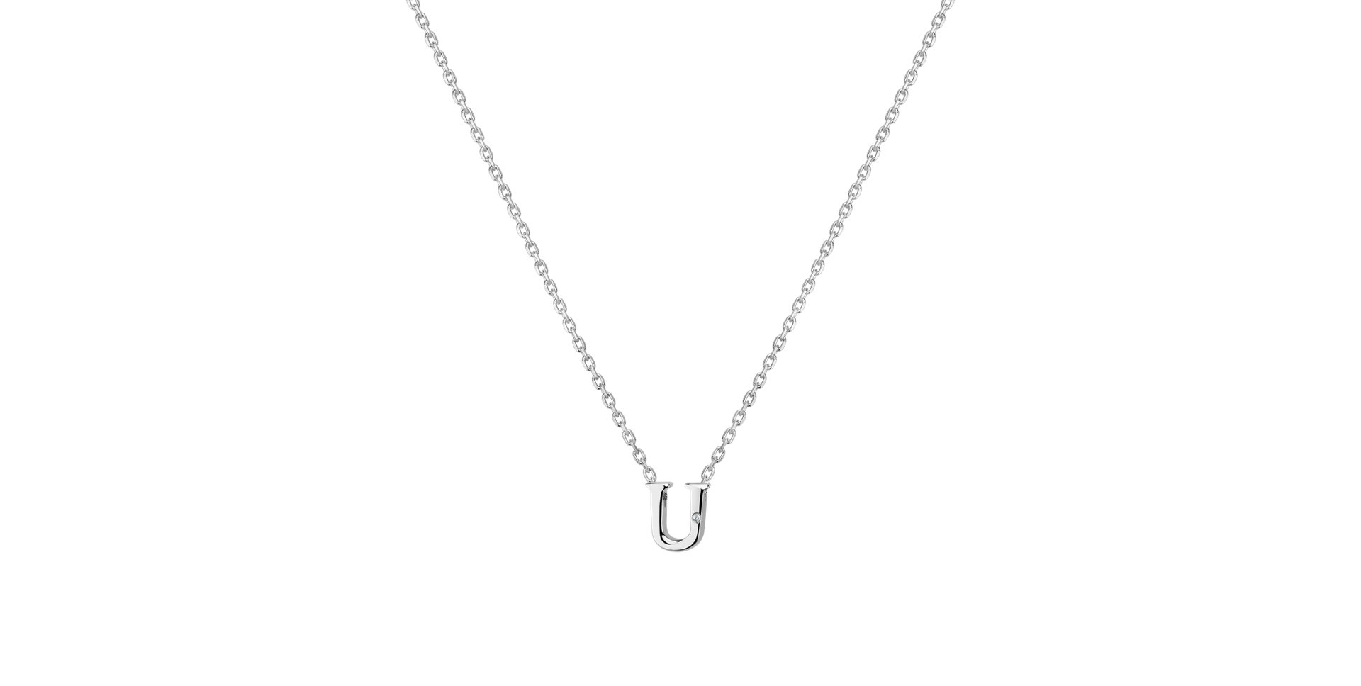 Náhrdelník s diamantom Flat Line U