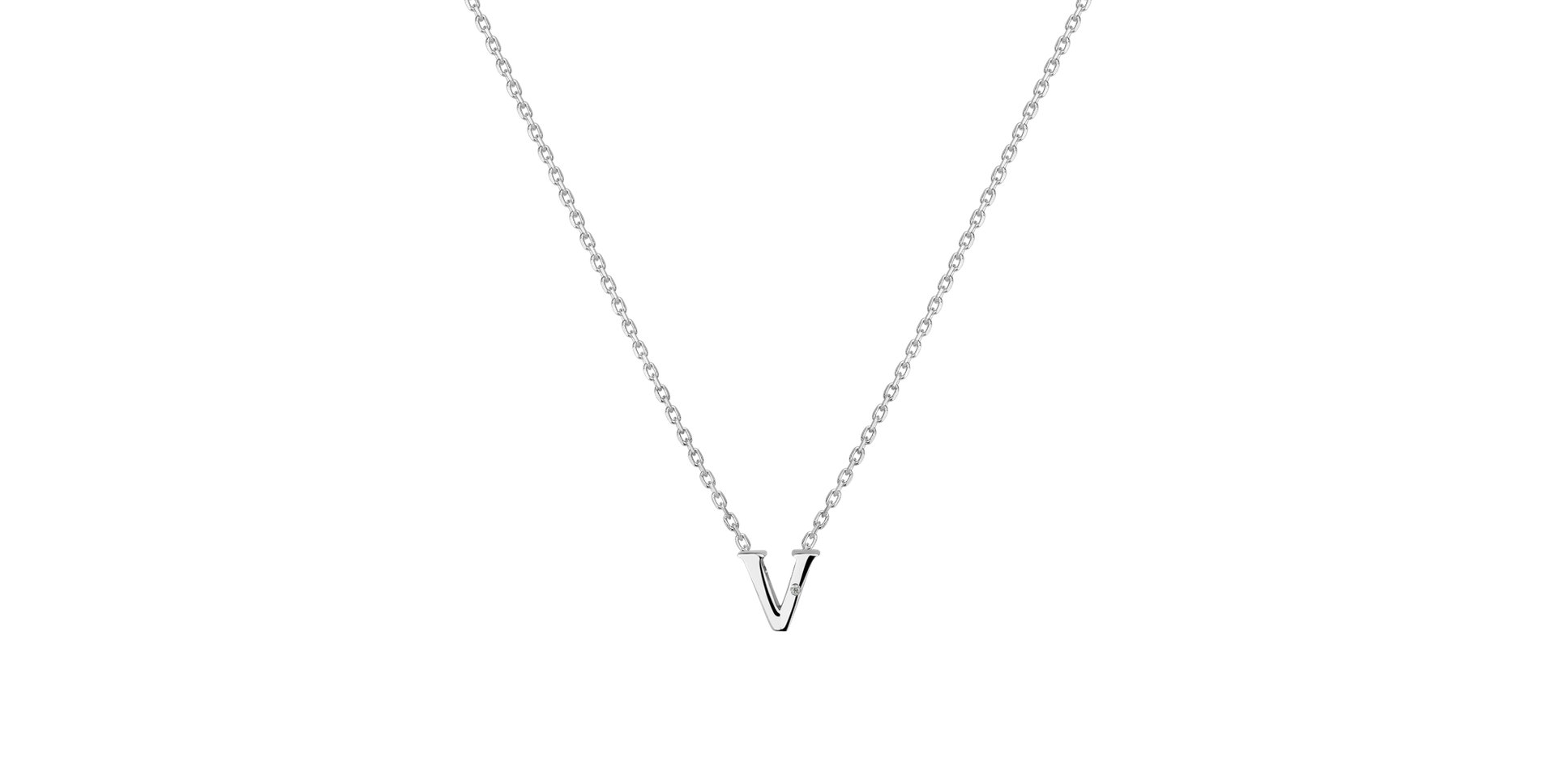 Náhrdelník s diamantom Flat Line V