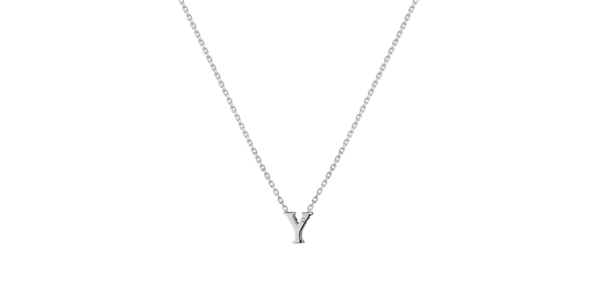 Náhrdelník s diamantom Flat Line Y