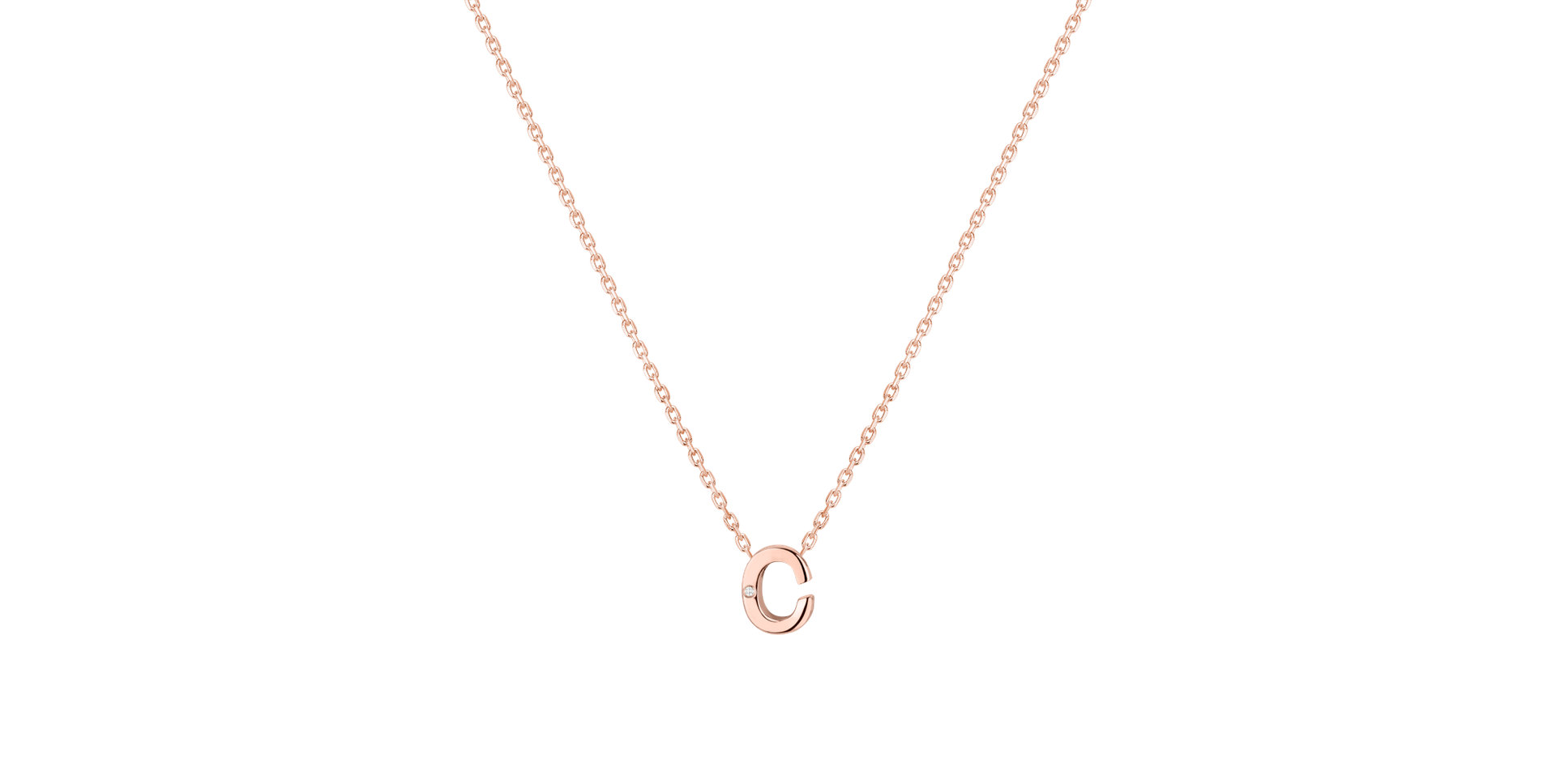 Náhrdelník s diamantom Flat Line C
