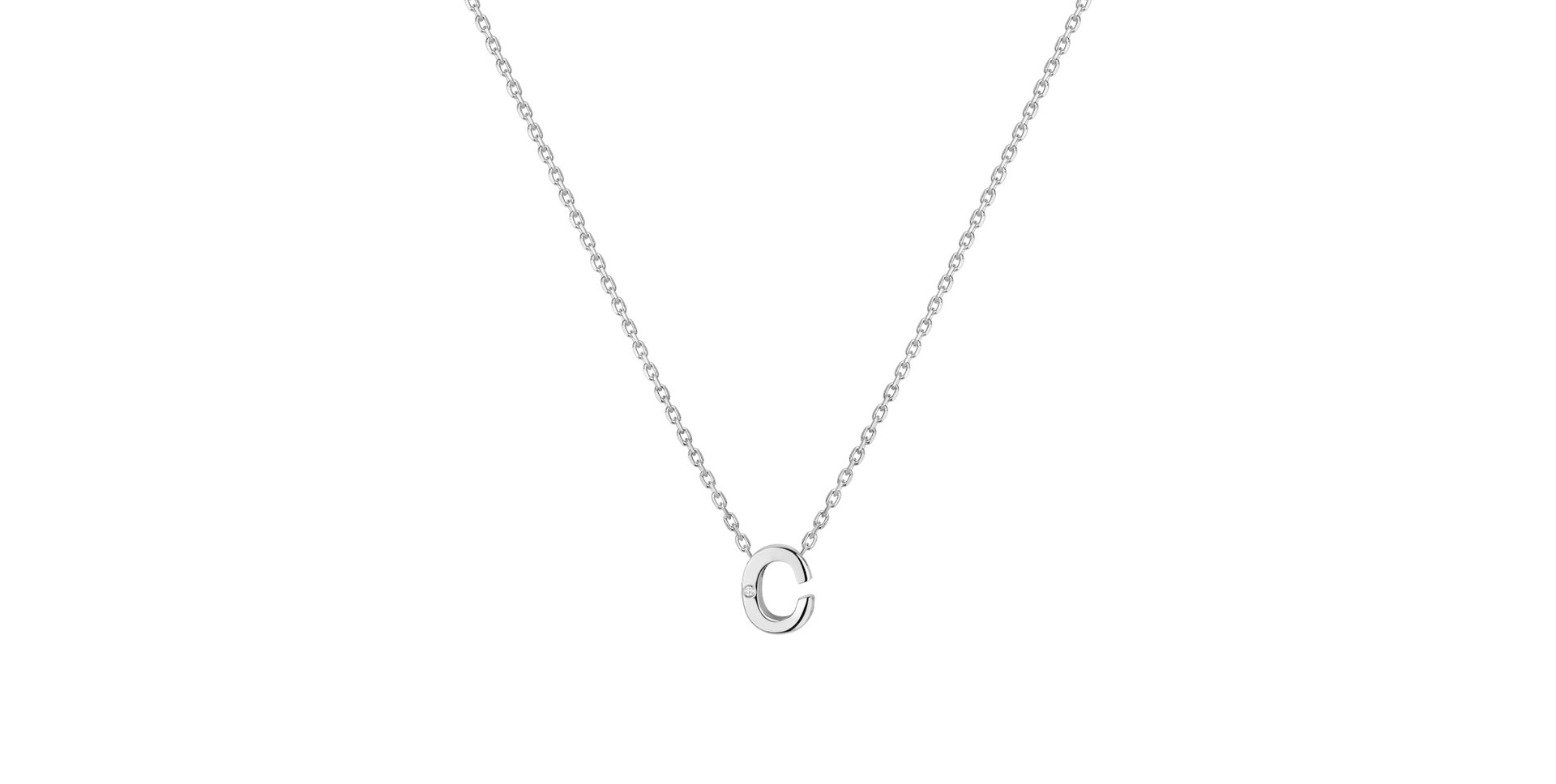 Náhrdelník s diamantom Flat Line C