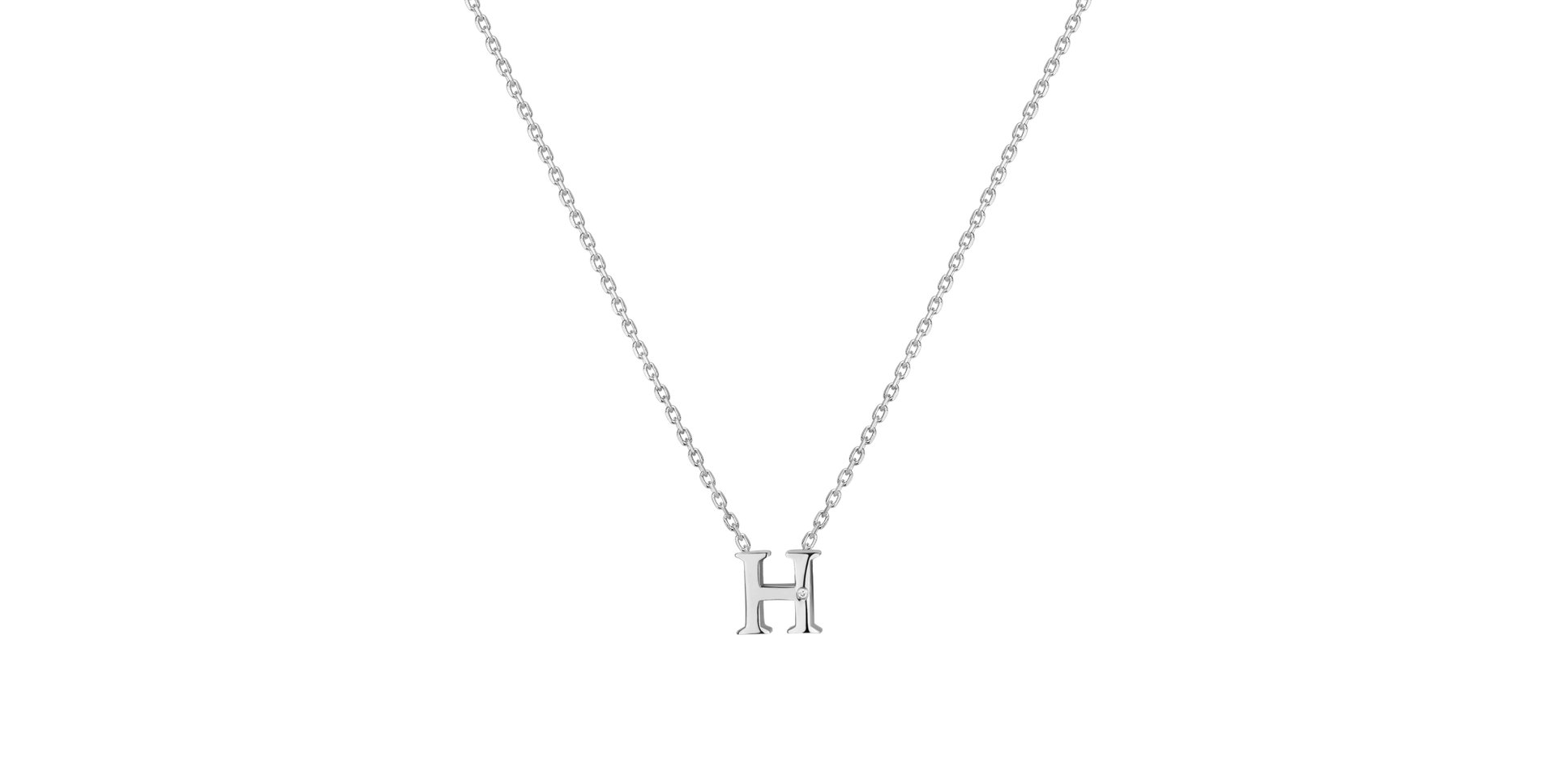 Náhrdelník s diamantom Flat Line H