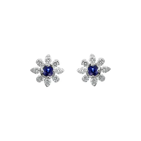 Náušnice s zafírom a diamantmi Frozen Sapphire