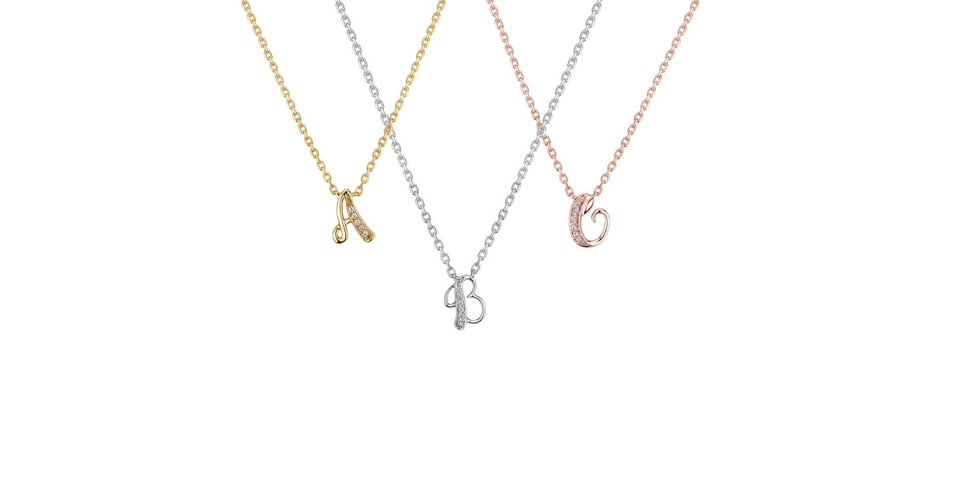 Náhrdelník s diamantmi Curly Diamonds J