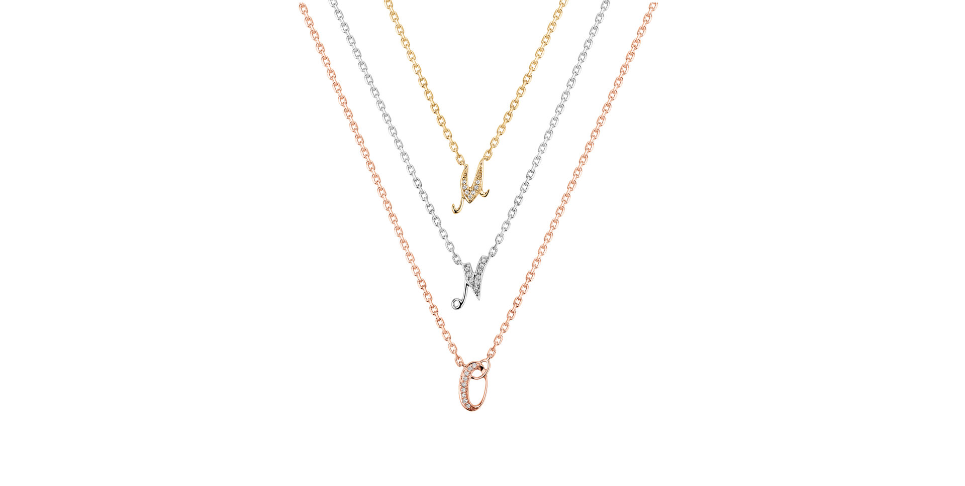 Náhrdelník s diamantmi Curly Diamonds M