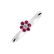 Prsteň s diamantom a rubínmi Shiny Flower5