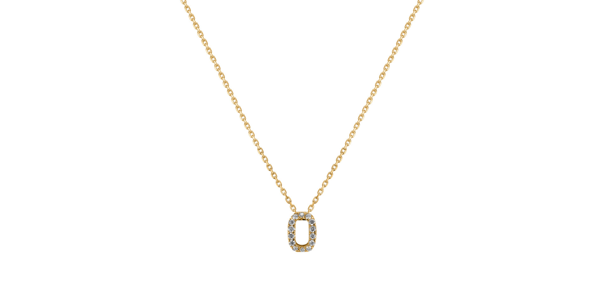 Náhrdelník s diamantmi Glittering Letter O