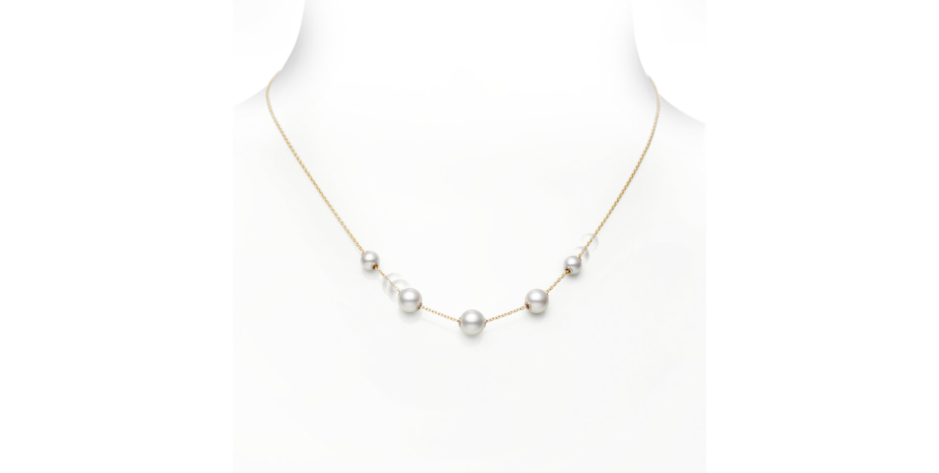 Náhrdelník s morskou bielou perlou Akoya Pearls in Motion