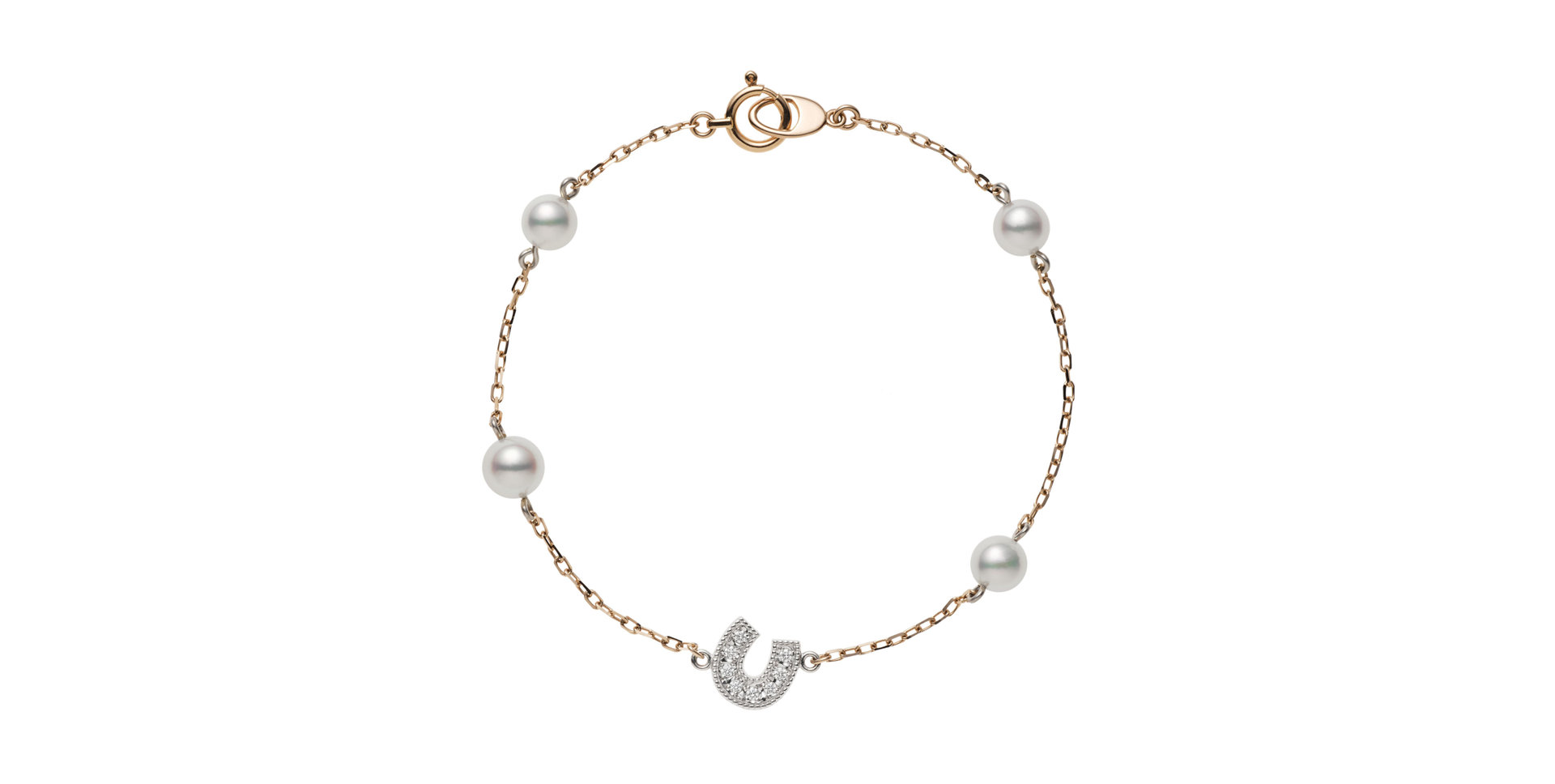 Náramok s diamantmi a perlami Horseshoe