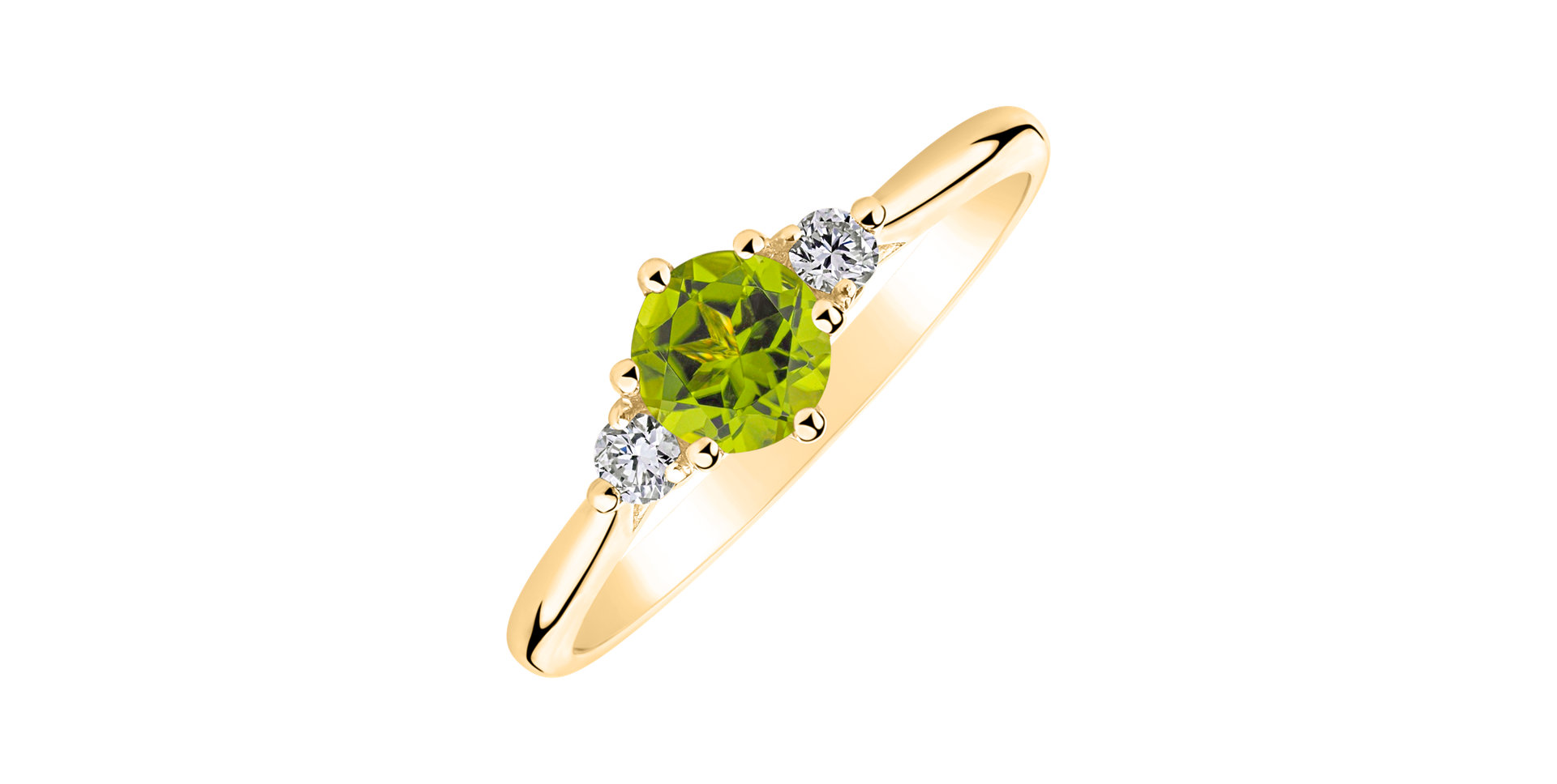 Prsteň s diamantmi a peridotom Midnight Serenity