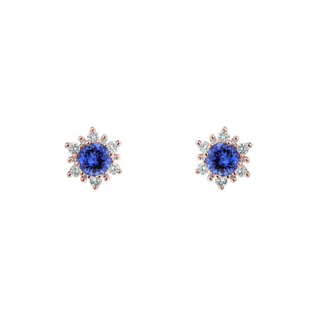 Náušnice s diamantmi a tanzanitom Fancy Fairytale