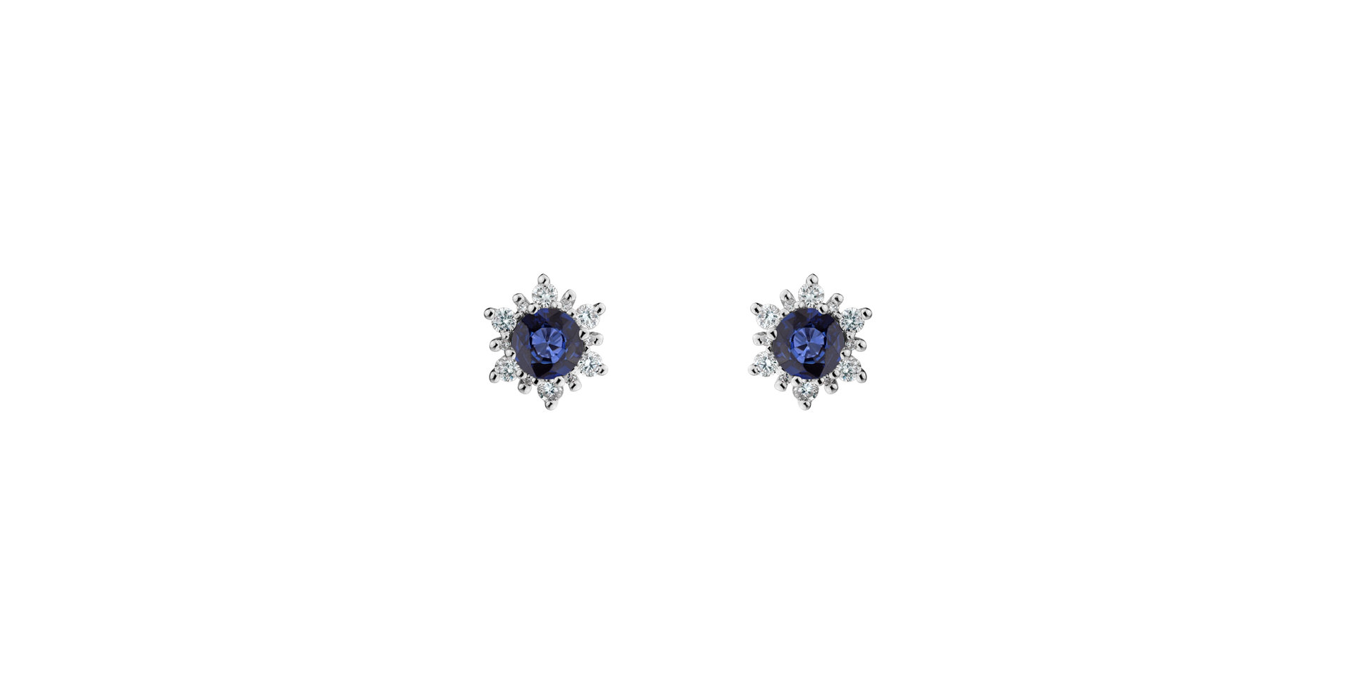 Náušnice s zafírom a diamantmi Snow Star