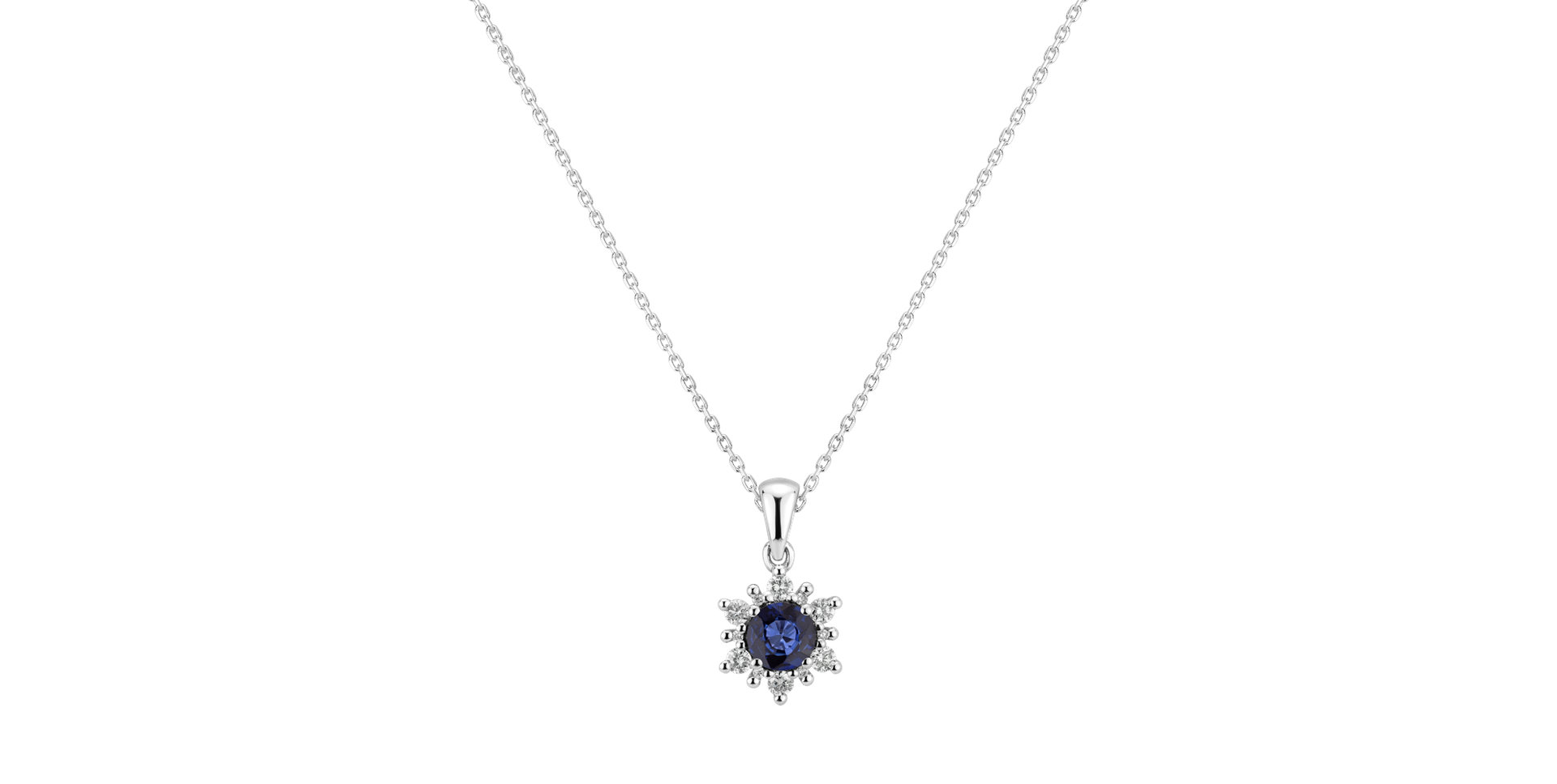 Přívěsok so zafírom a diamantmi Snow Star