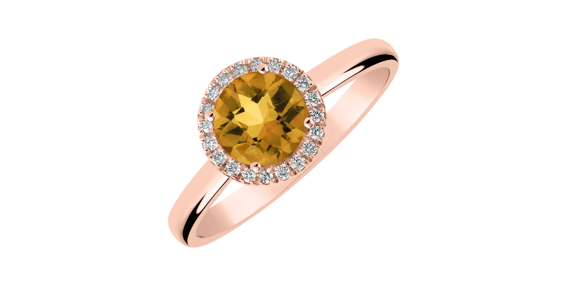 Prsteň s diamantmi a citrínom Bonbon