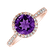 Prsteň s diamantmi a ametystom brazil Sparkly Bonbon4