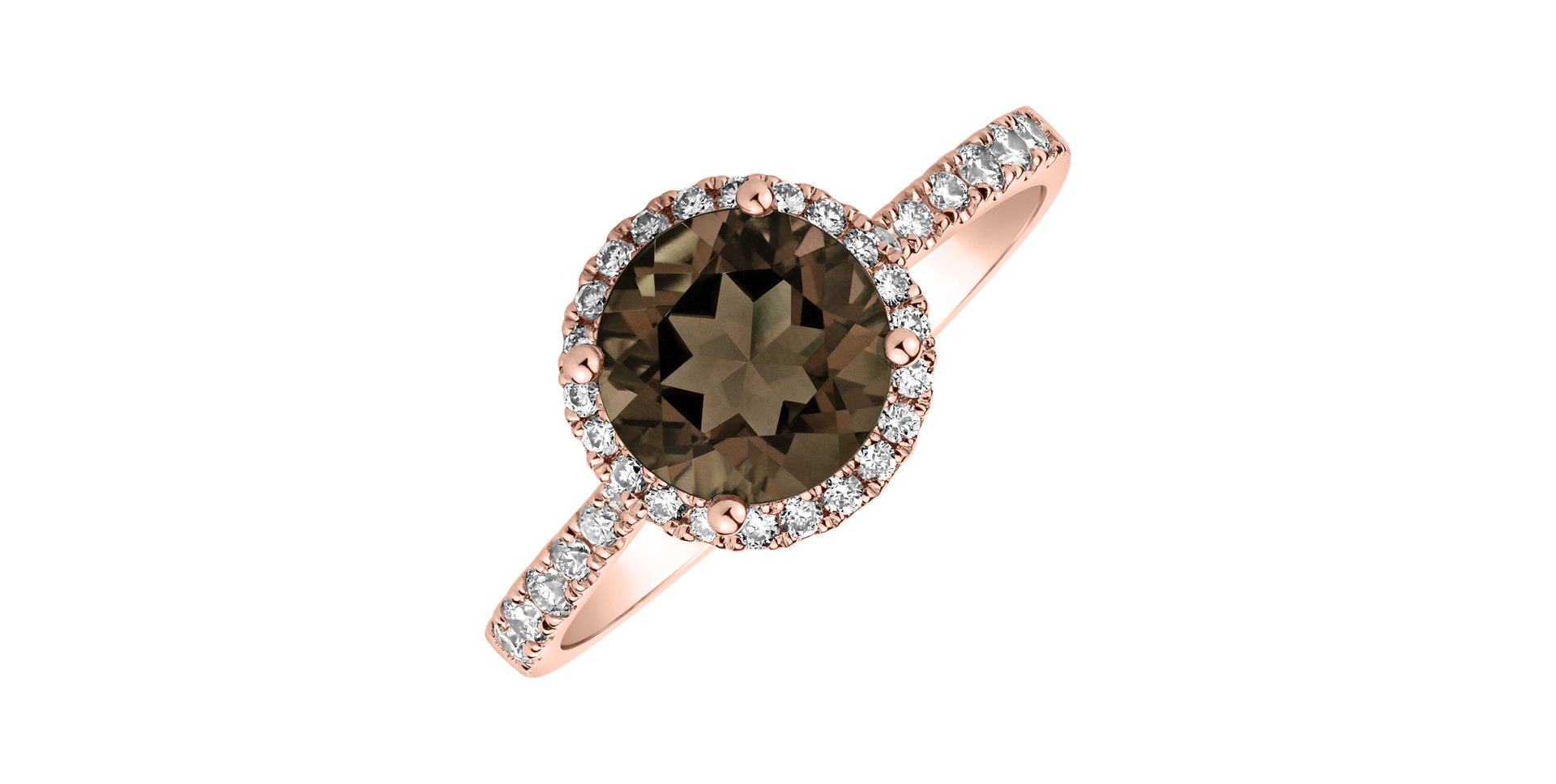 Prsteň so smoky quartzom a diamantmi Sparkly Bonbon