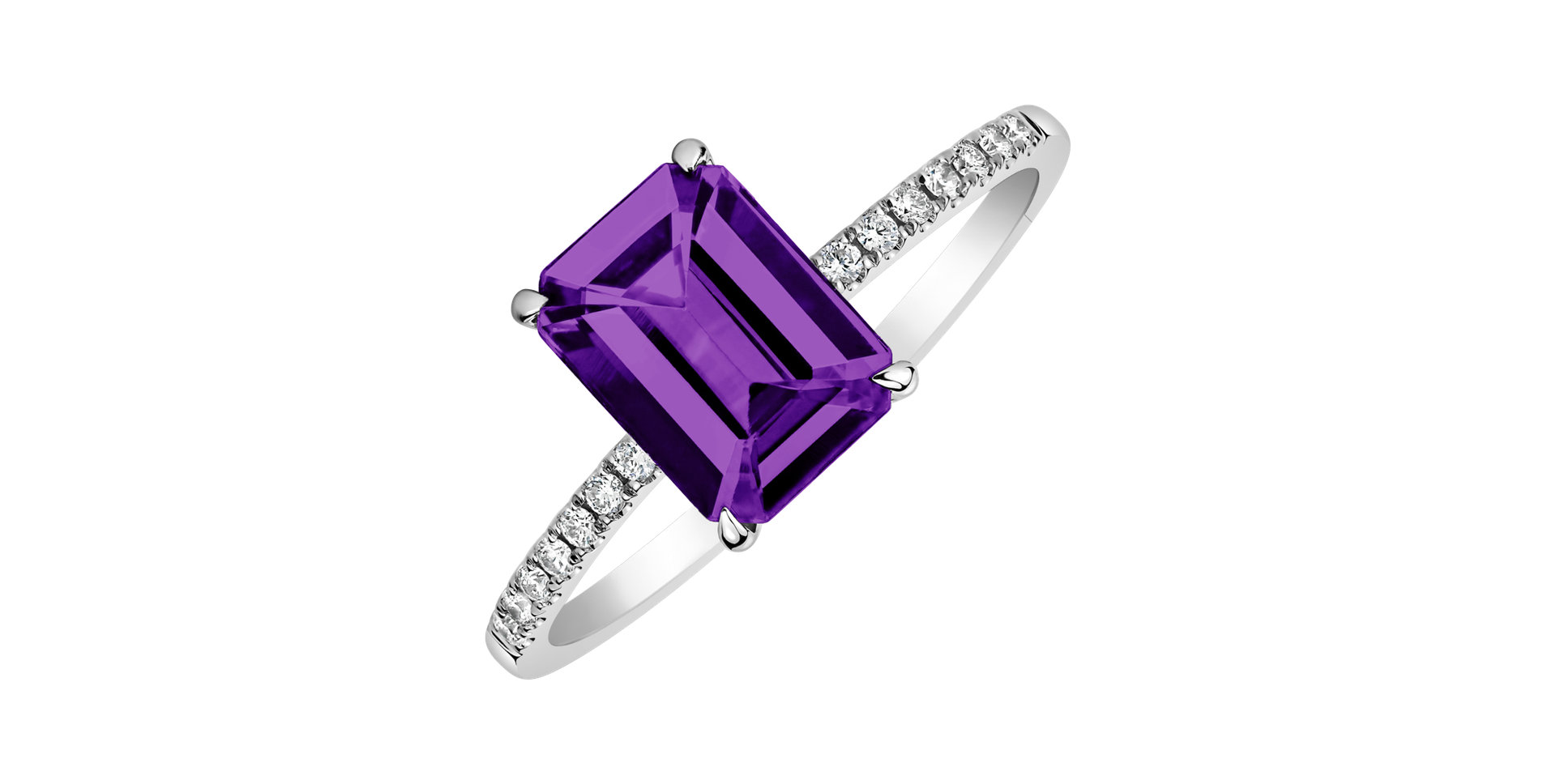 Prsteň s diamantmi a ametystom brazil Perfect Promise