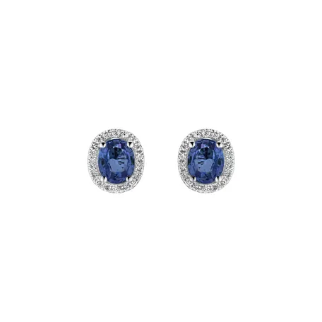 Náušnice s diamantmi a zafírom Imperial Sapphire